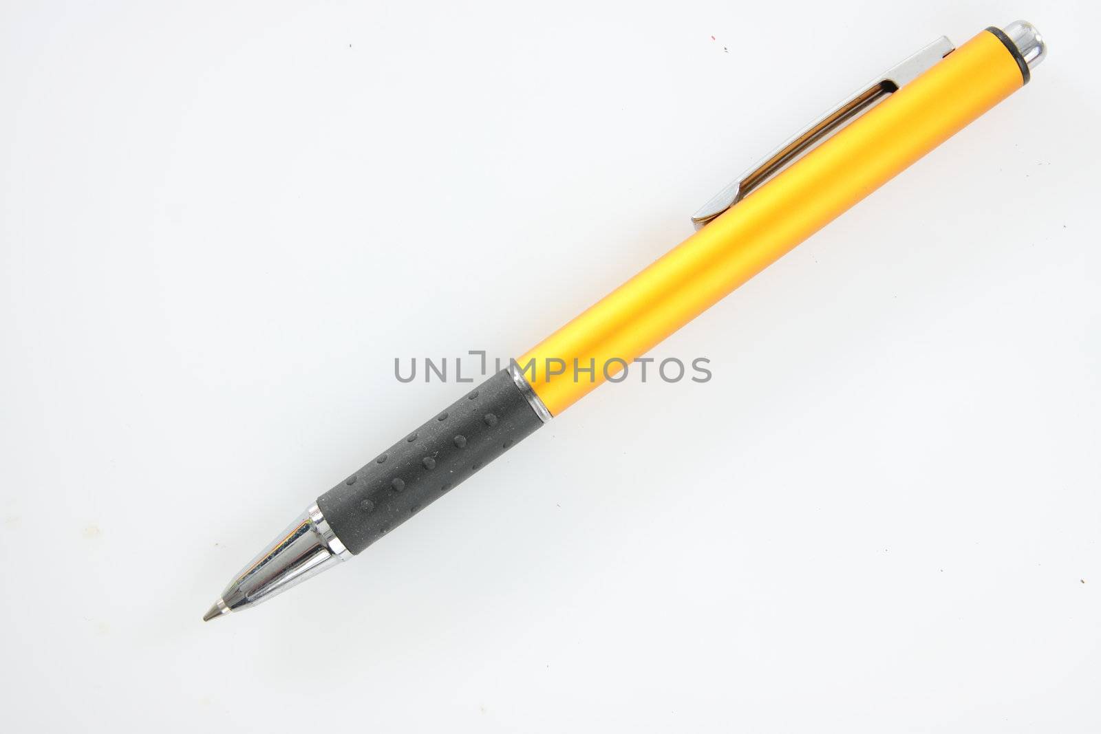 Metallic pen isolated on white background