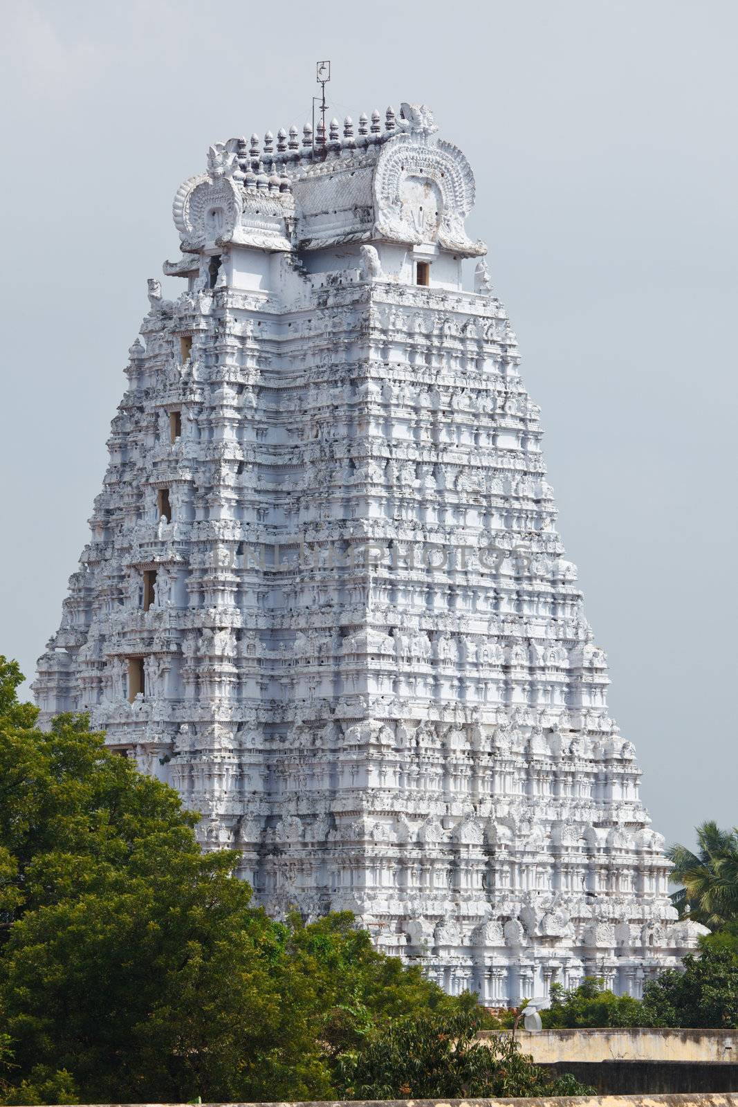 Gopura of Hindu temple by dimol