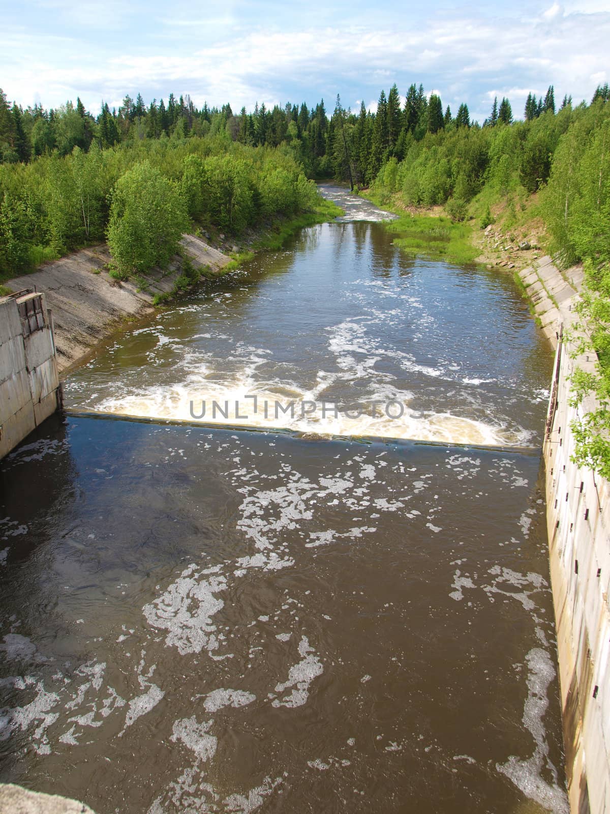 Summer landscape. Ural mountains river 