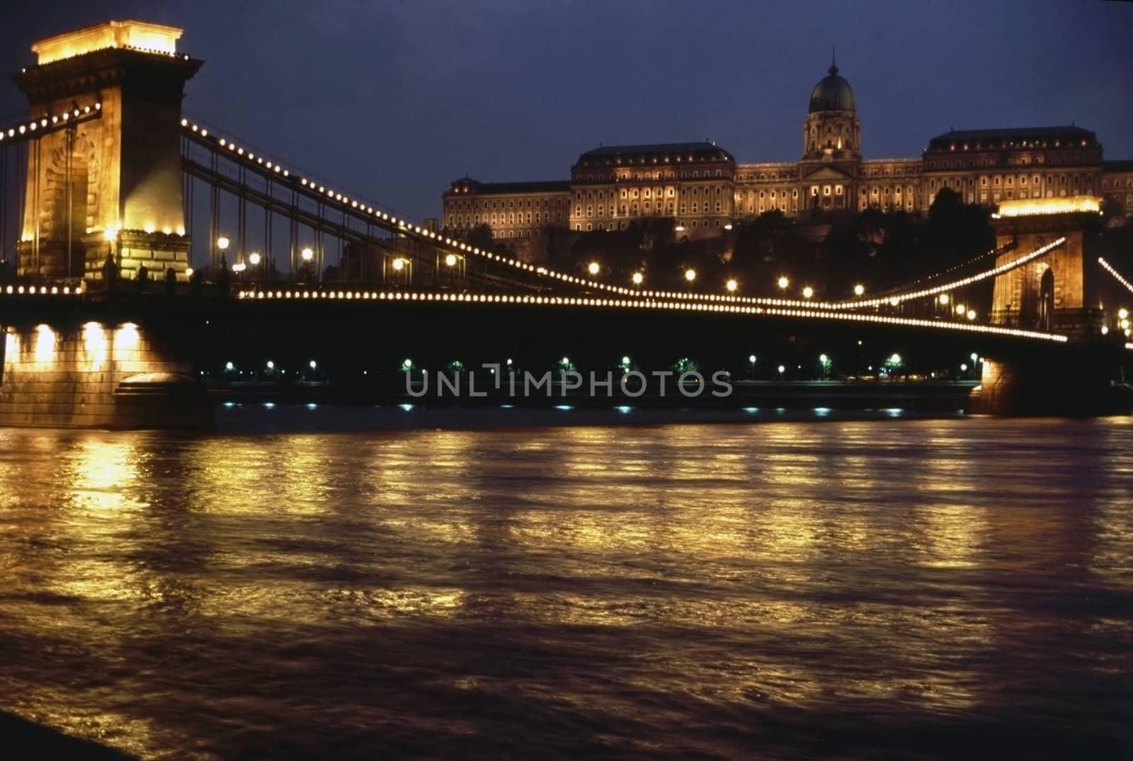Chain Bridge and Royal Palace in Budapest, Hungary
