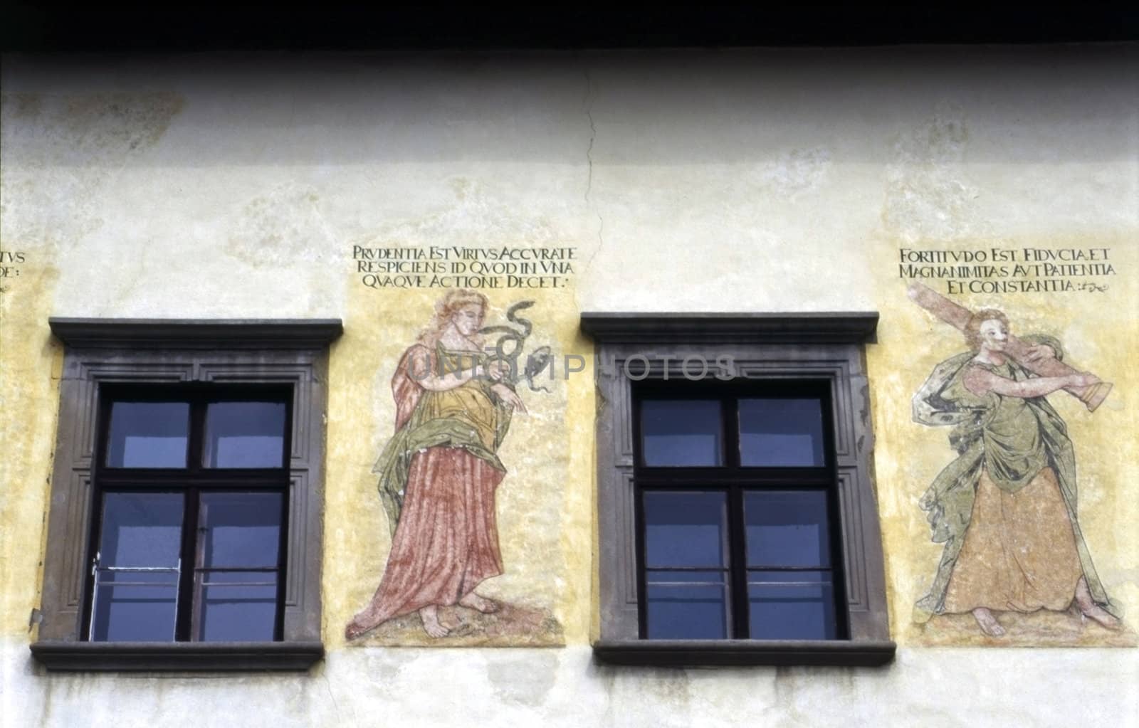 Wall painting on Old  Tawn Hall in Levoca, Slovakia