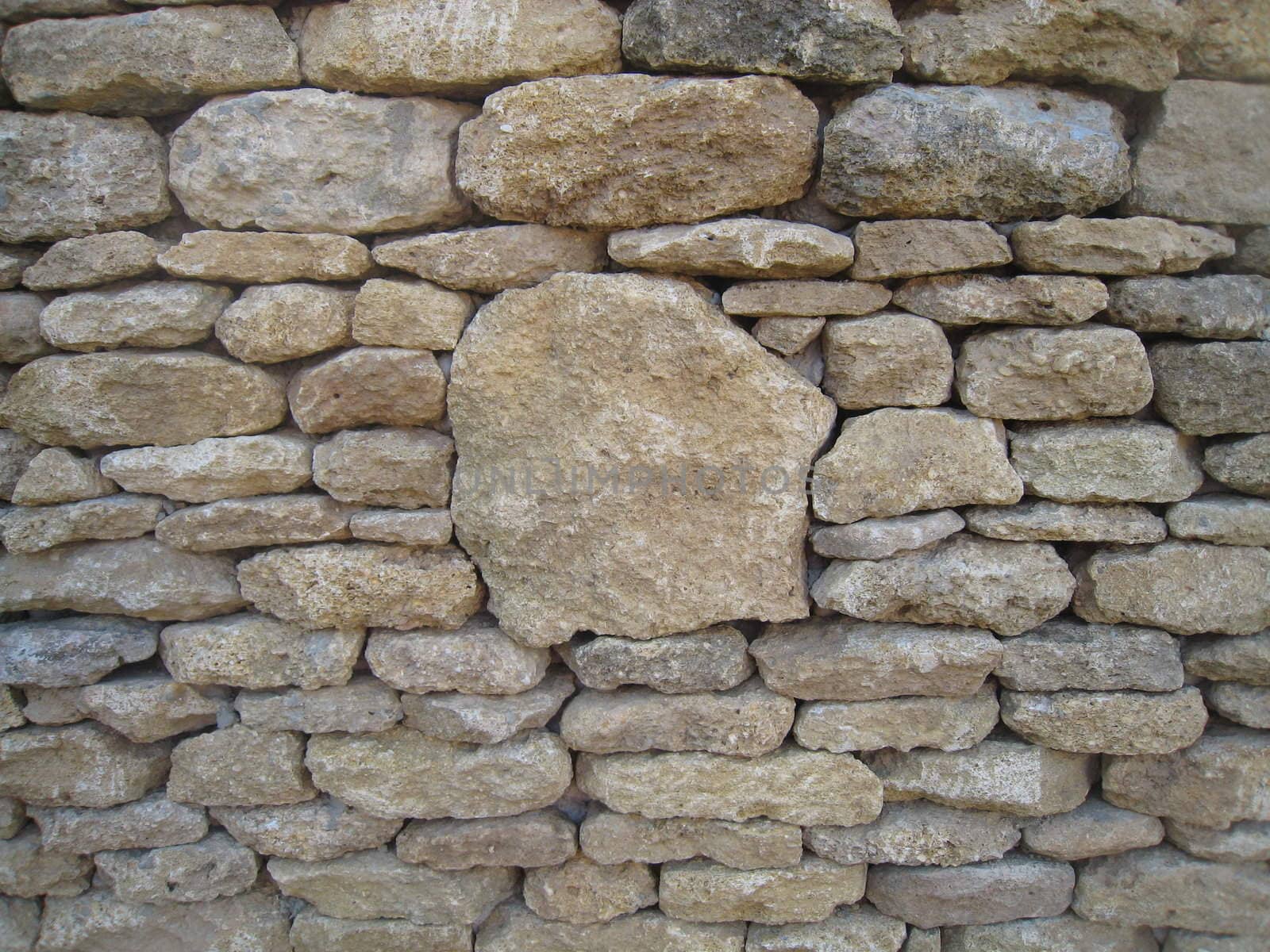 close up  of a stone wall in south France