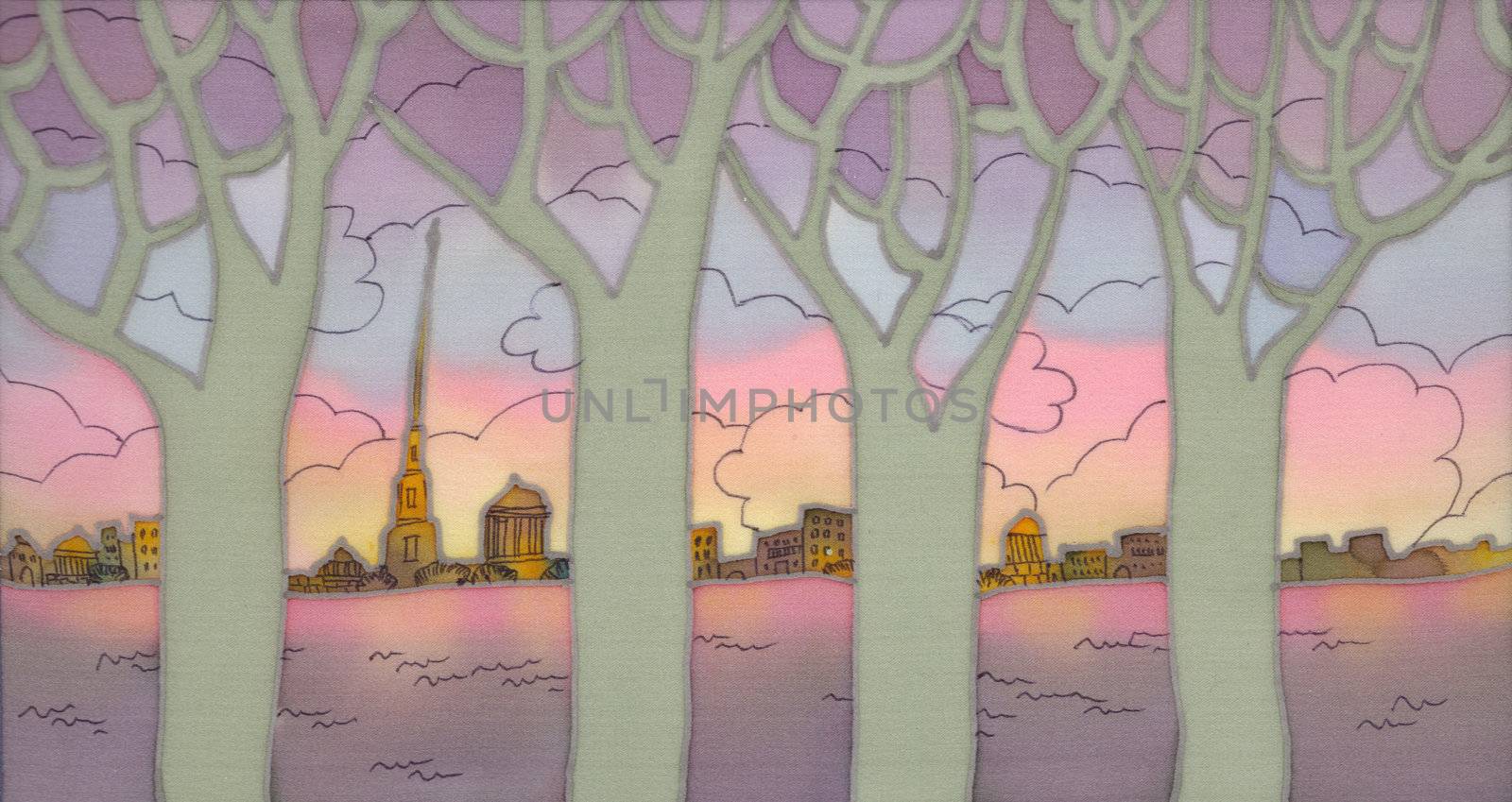 Image of my artwork with a St-Petersburg view by vergasova