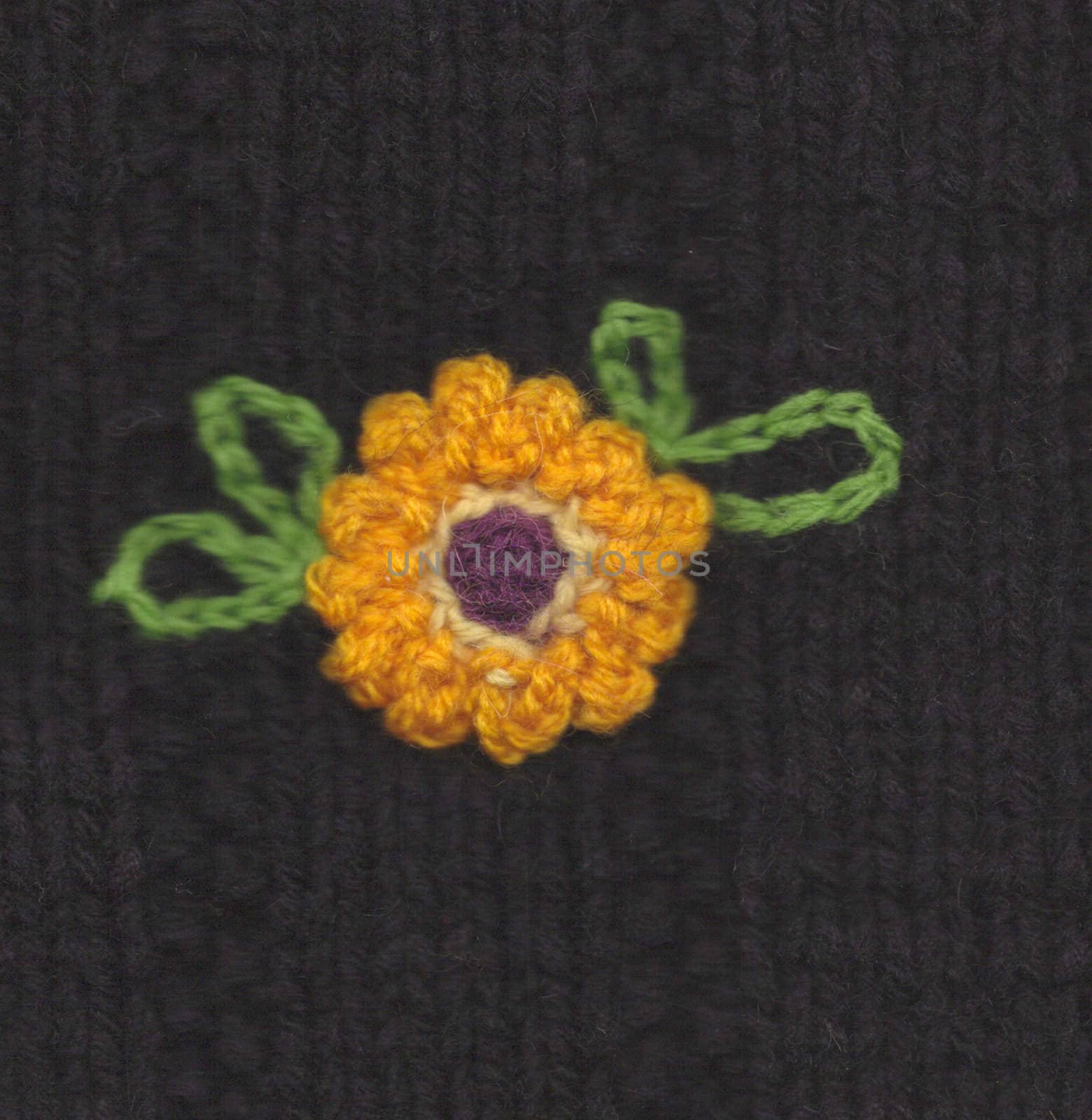 my handmade knitted flower image