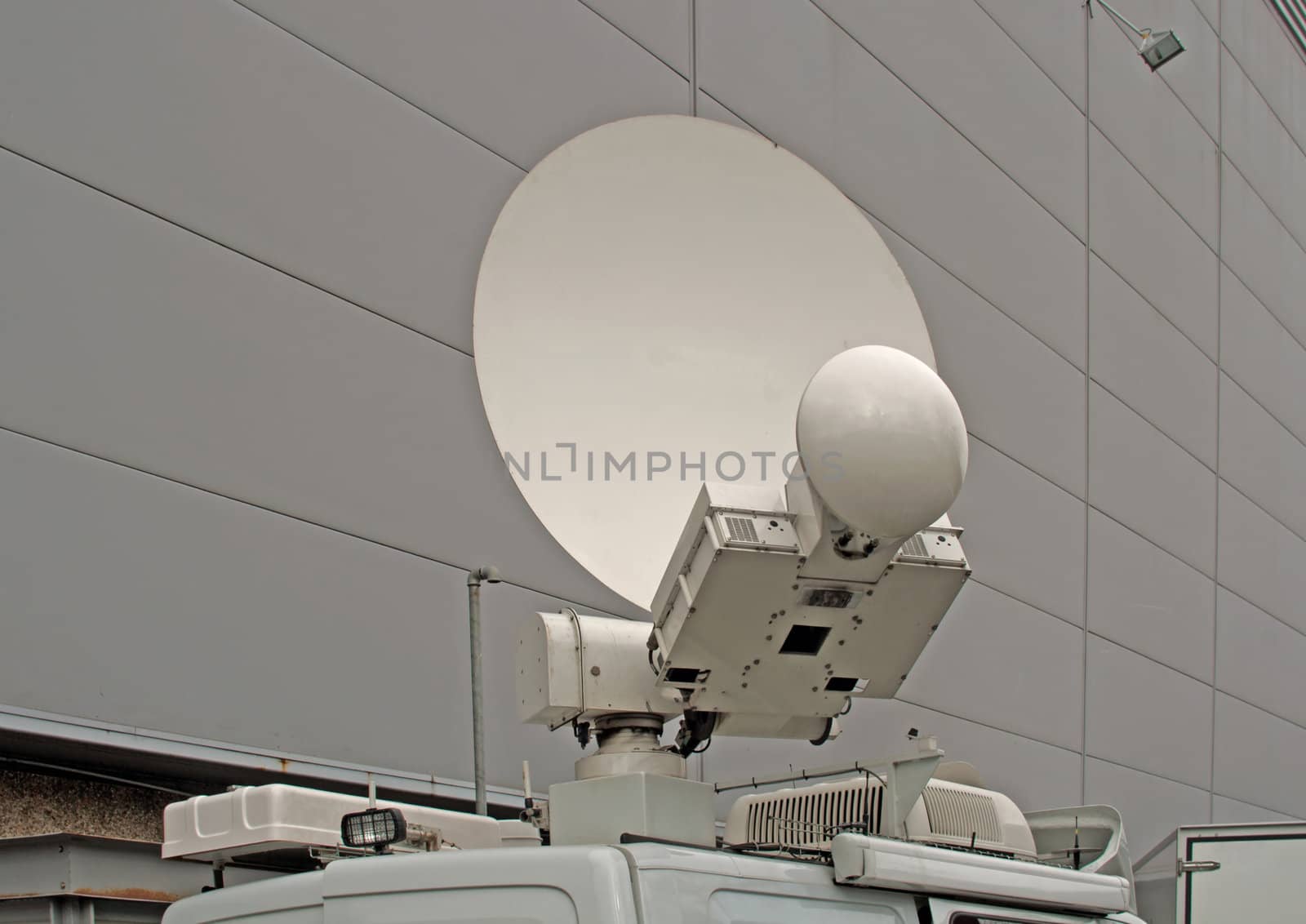 antenna relay on a truck during a  televisions broadcast