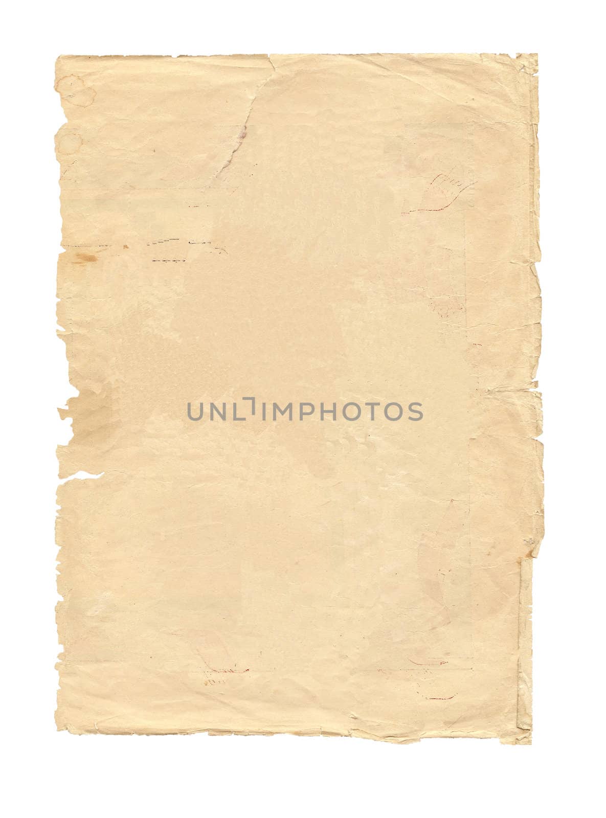 old piece of paper isolated 