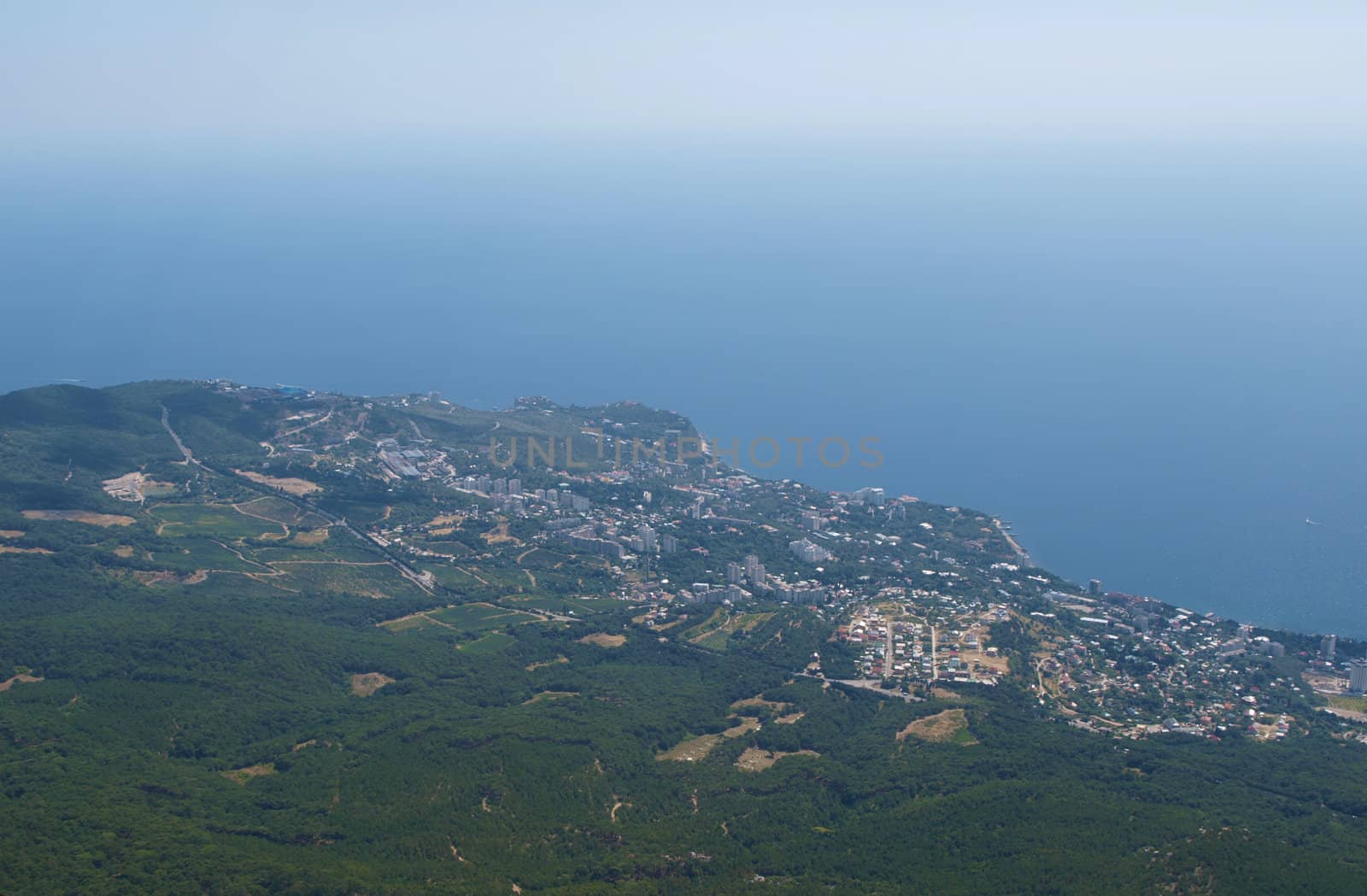 view of the city of Yalta from the high mountain 