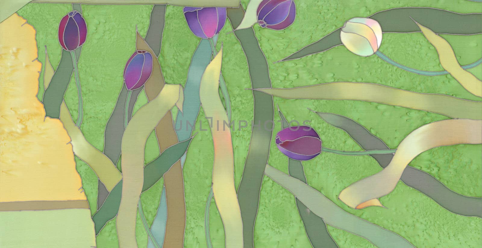 tulips batik background 1 by vergasova
