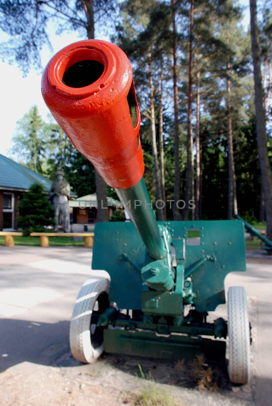 Cannon from Soviet Army Armament Retro in the park in Lithuania - Grutas Park