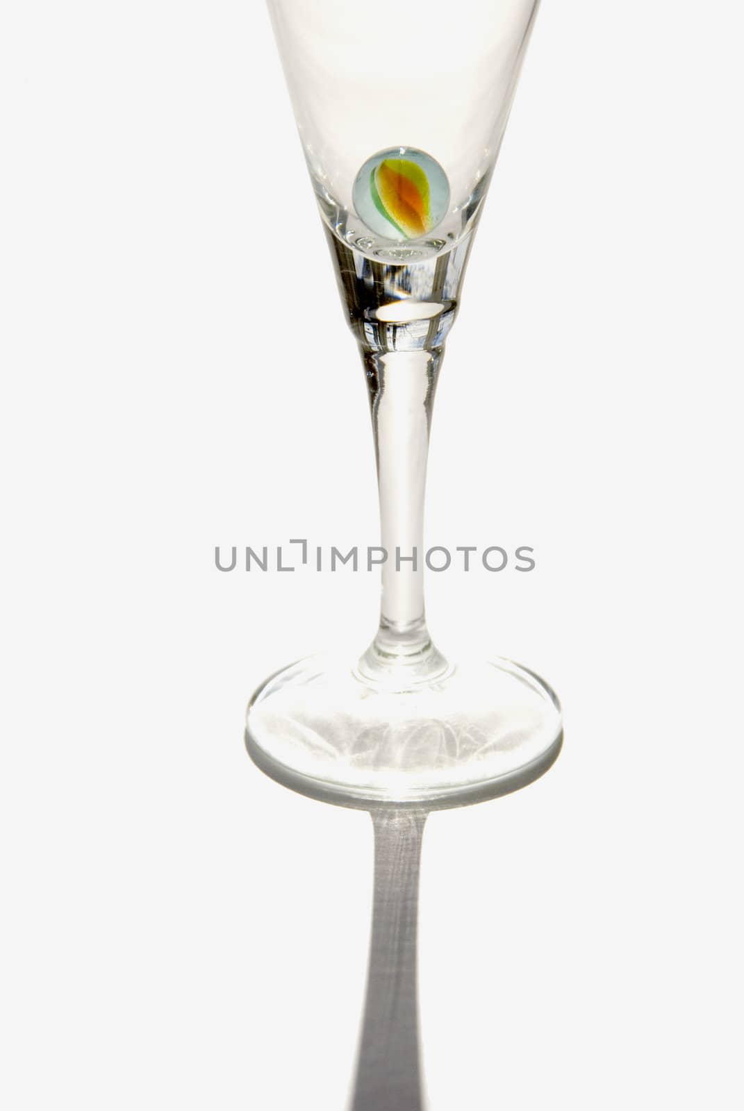 Cup with a colorful slide in white background