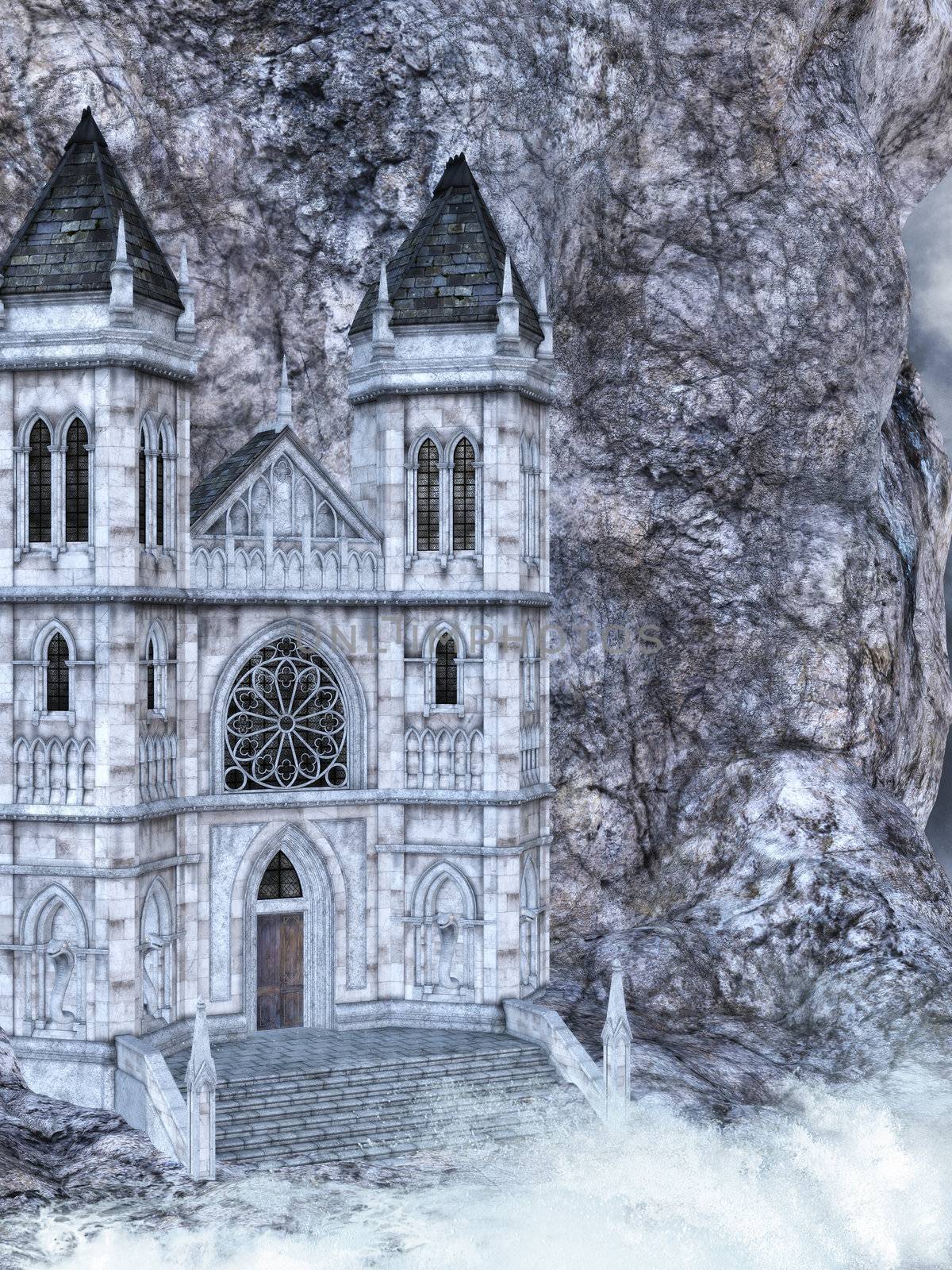 a beautiful castle built into a mountain