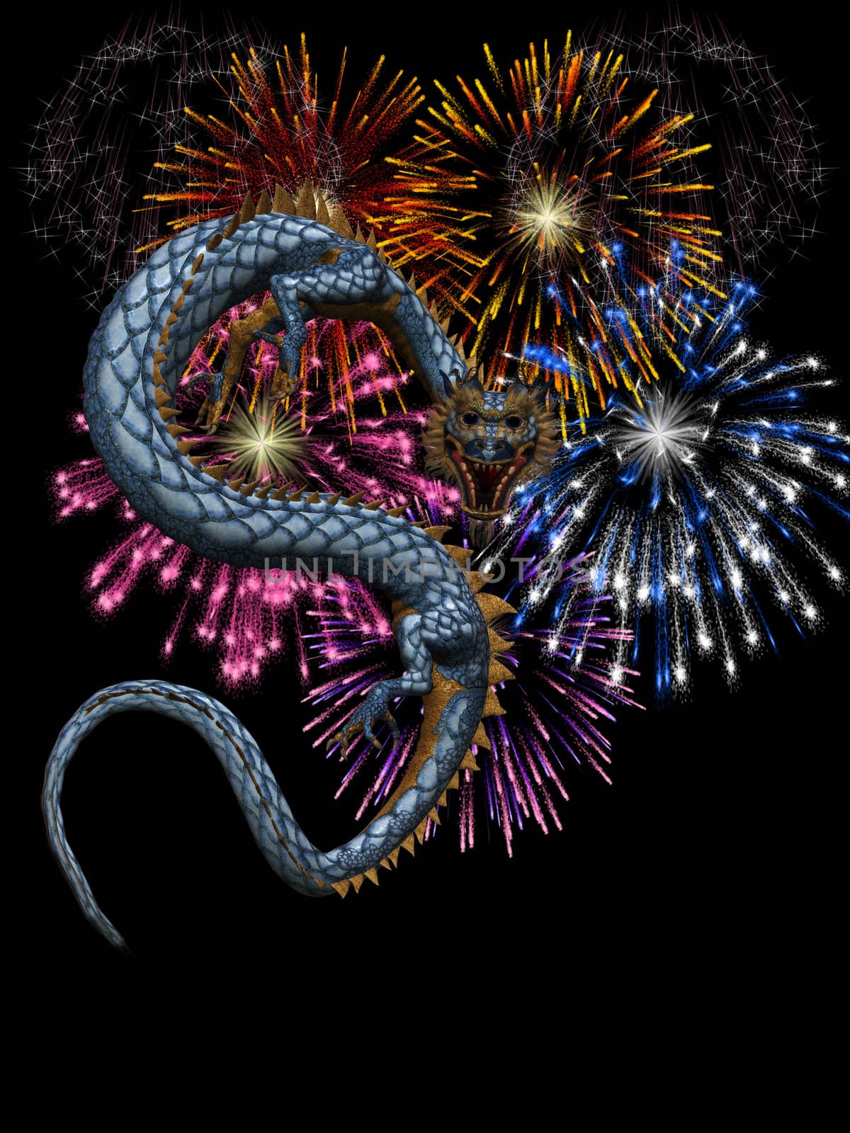 a Chinese dragon in the New Year