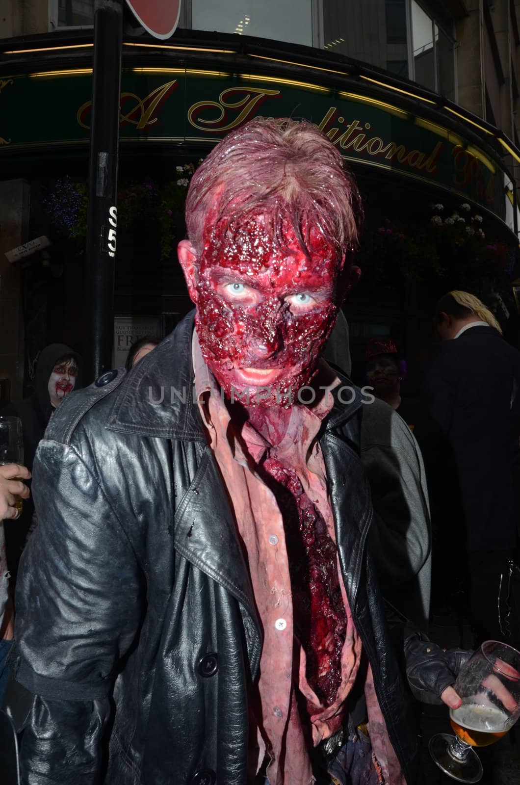 London - October 8: People Attending The Annual Zombie Walk London October 8th, 2011 in London, England.