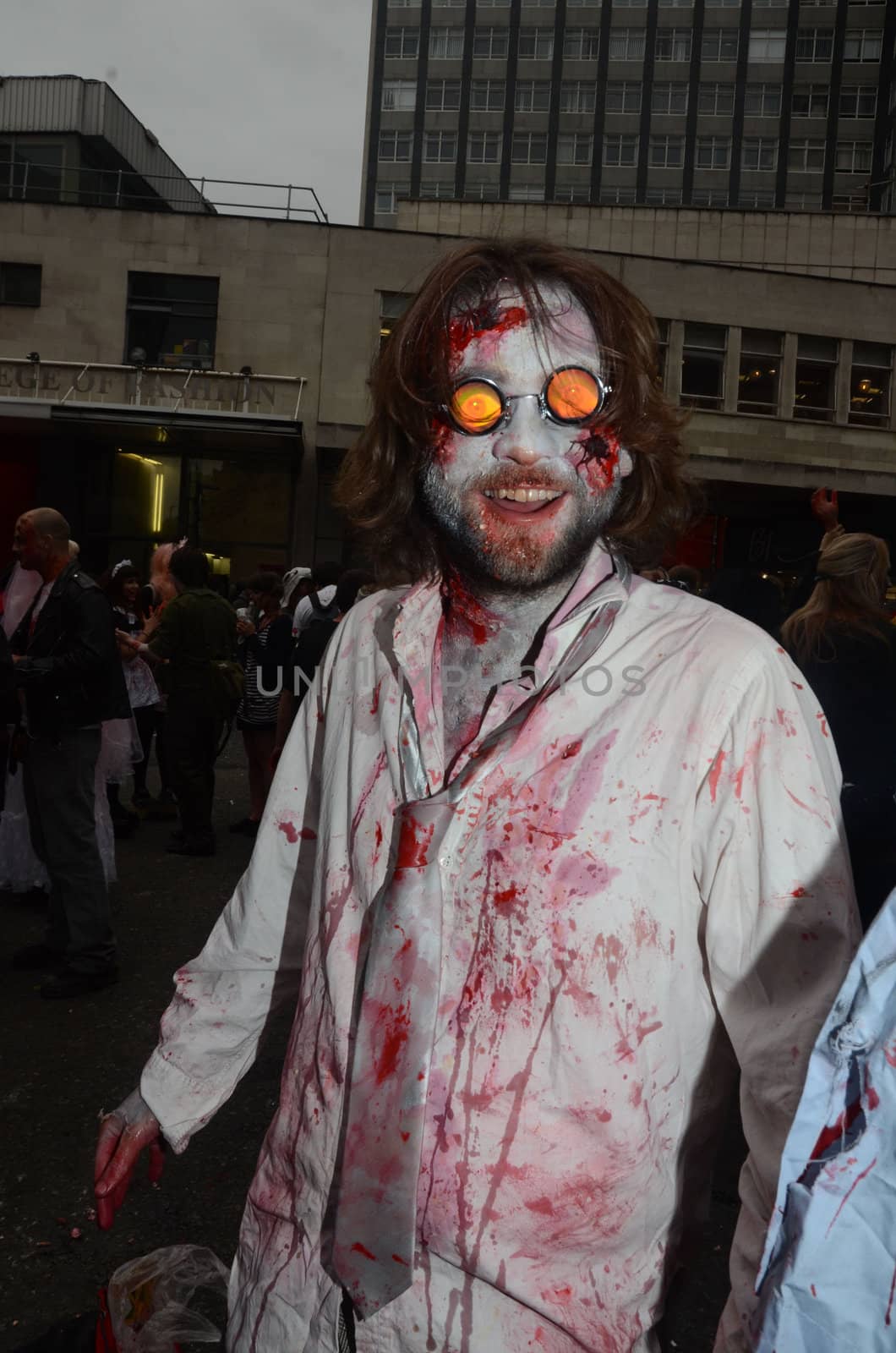 London - October 8: People Attending The Annual Zombie Walk London October 8th, 2011 in London, England.