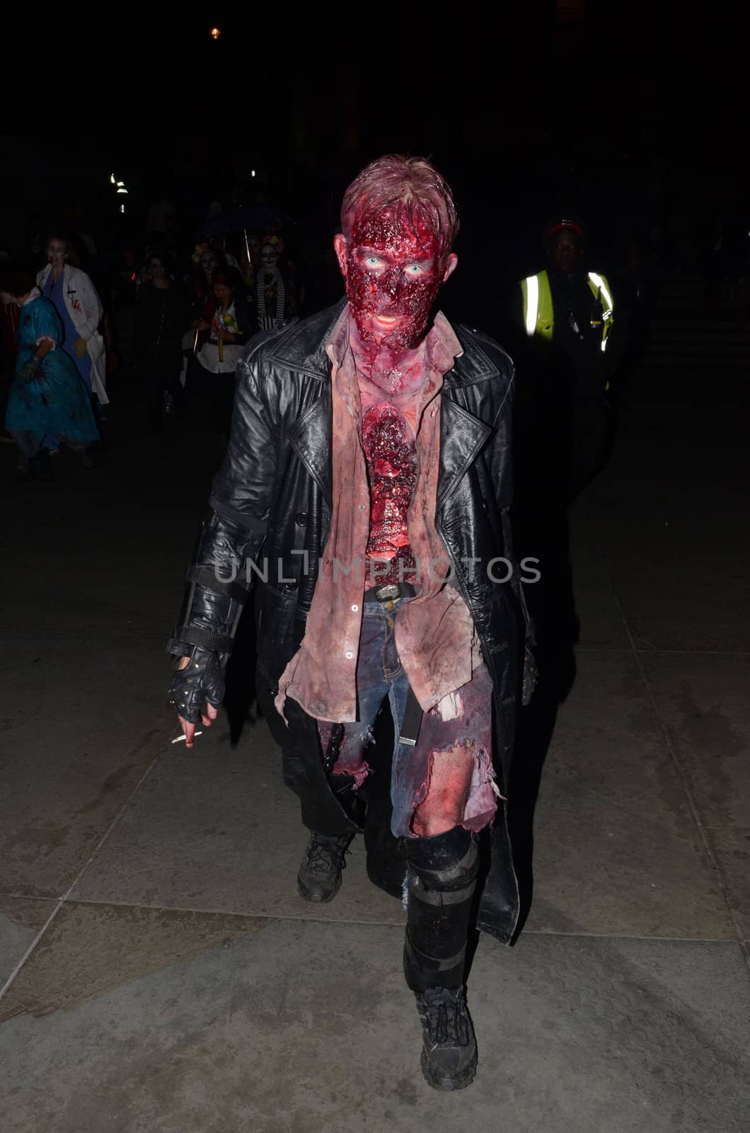 London - October 8: People Attending The Annual Zombie Walk London October 8th, 2011 in London, England.