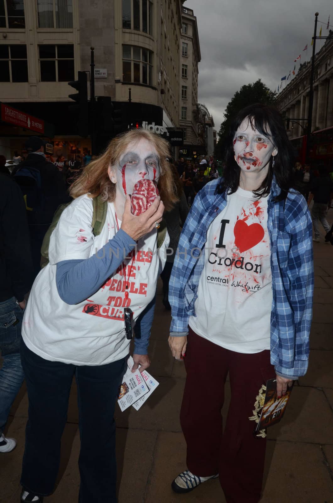 London - October 8: People Attending The Annual Zombie Walk London October 8th, 2011 in London, England.