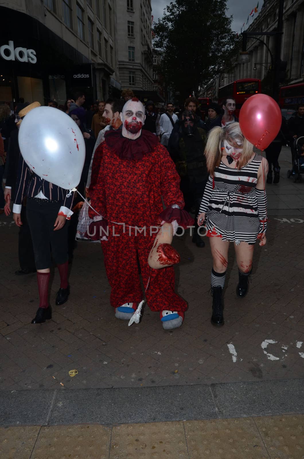 London - October 8: People Attending The Annual Zombie Walk London October 8th, 2011 in London, England.