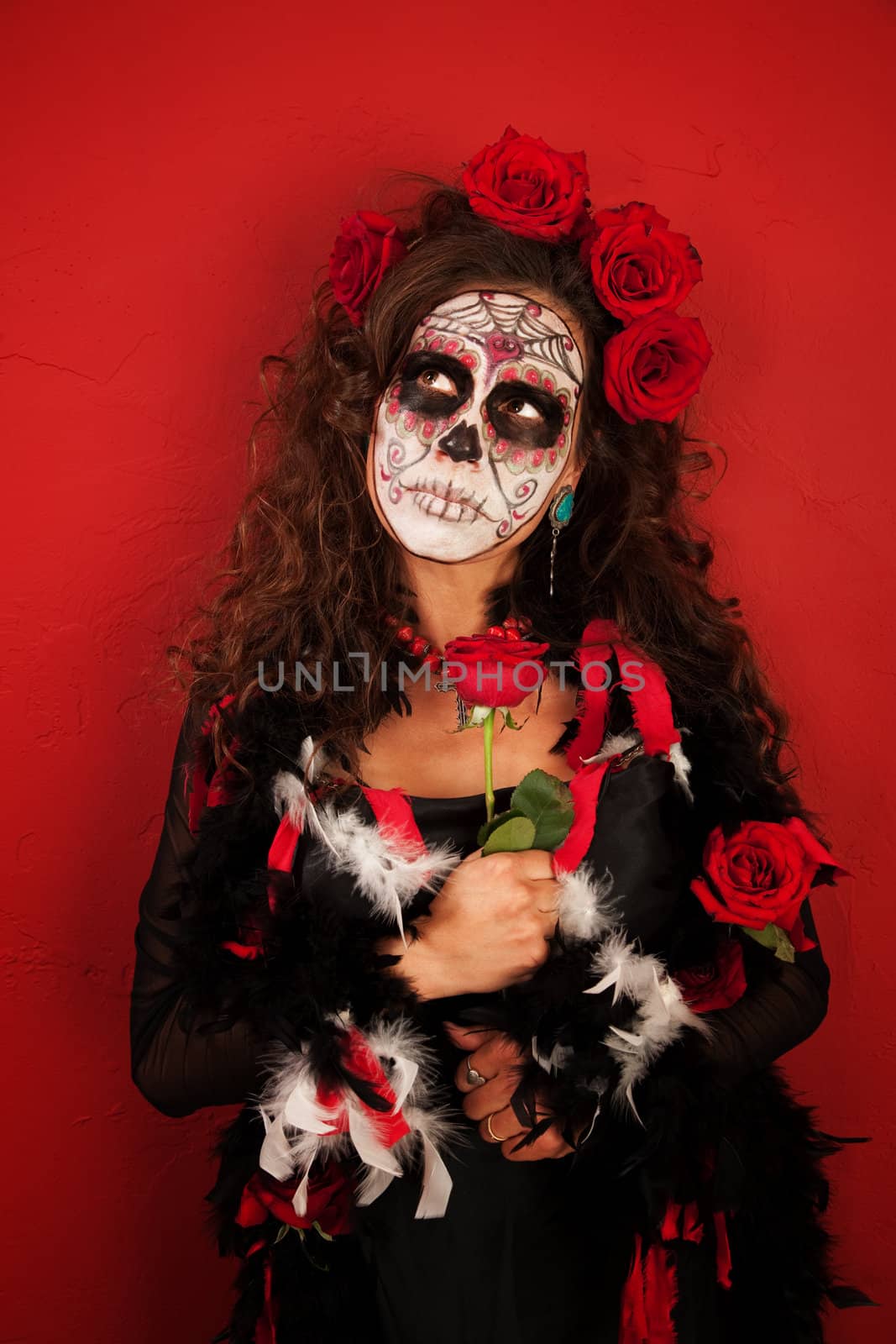 Young woman dressed scarily for All Souls Day