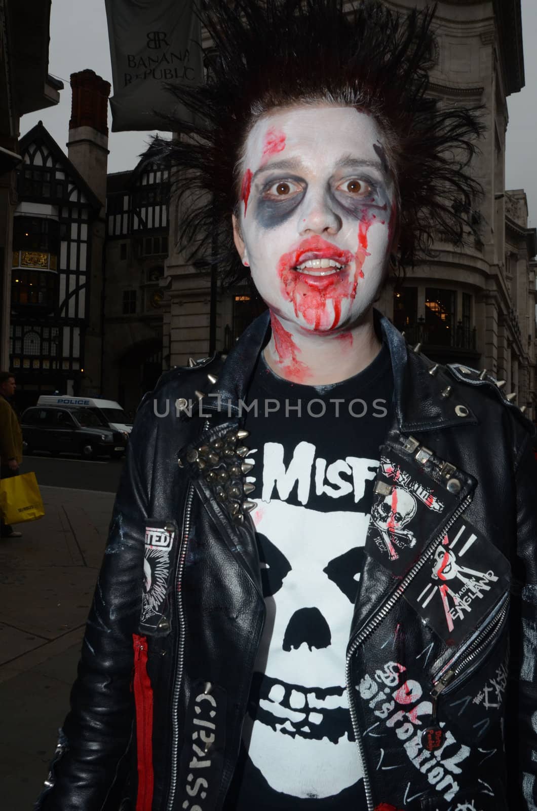 London - October 8: People Attending The Annual Zombie Walk London October 8th, 2011 in London, England.