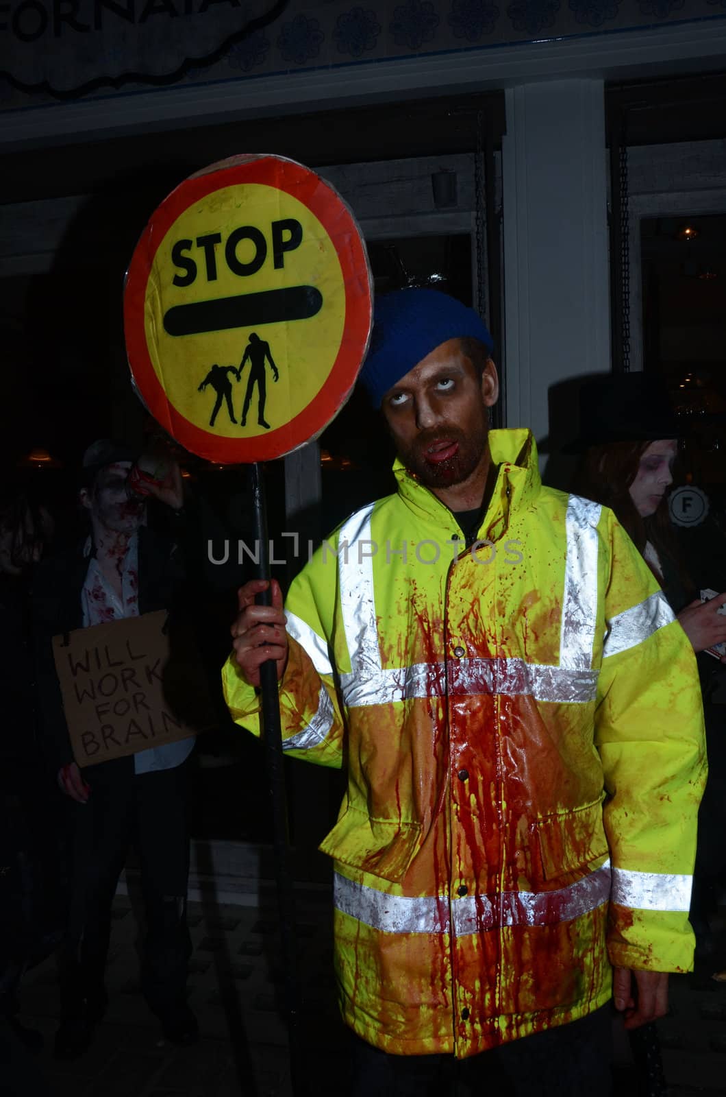 London - October 8: People Attending The Annual Zombie Walk London October 8th, 2011 in London, England.