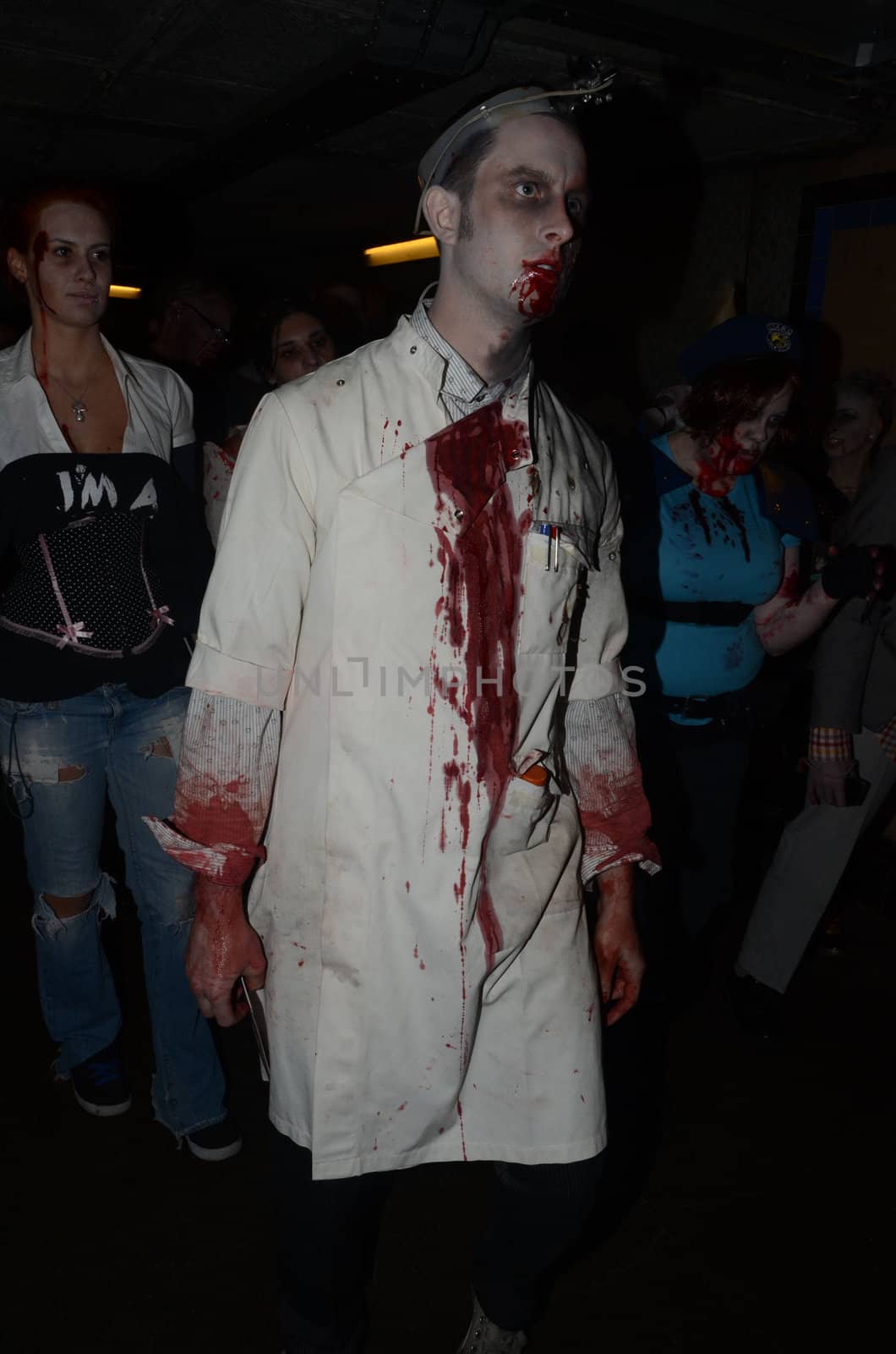London - October 8: People Attending The Annual Zombie Walk London October 8th, 2011 in London, England.