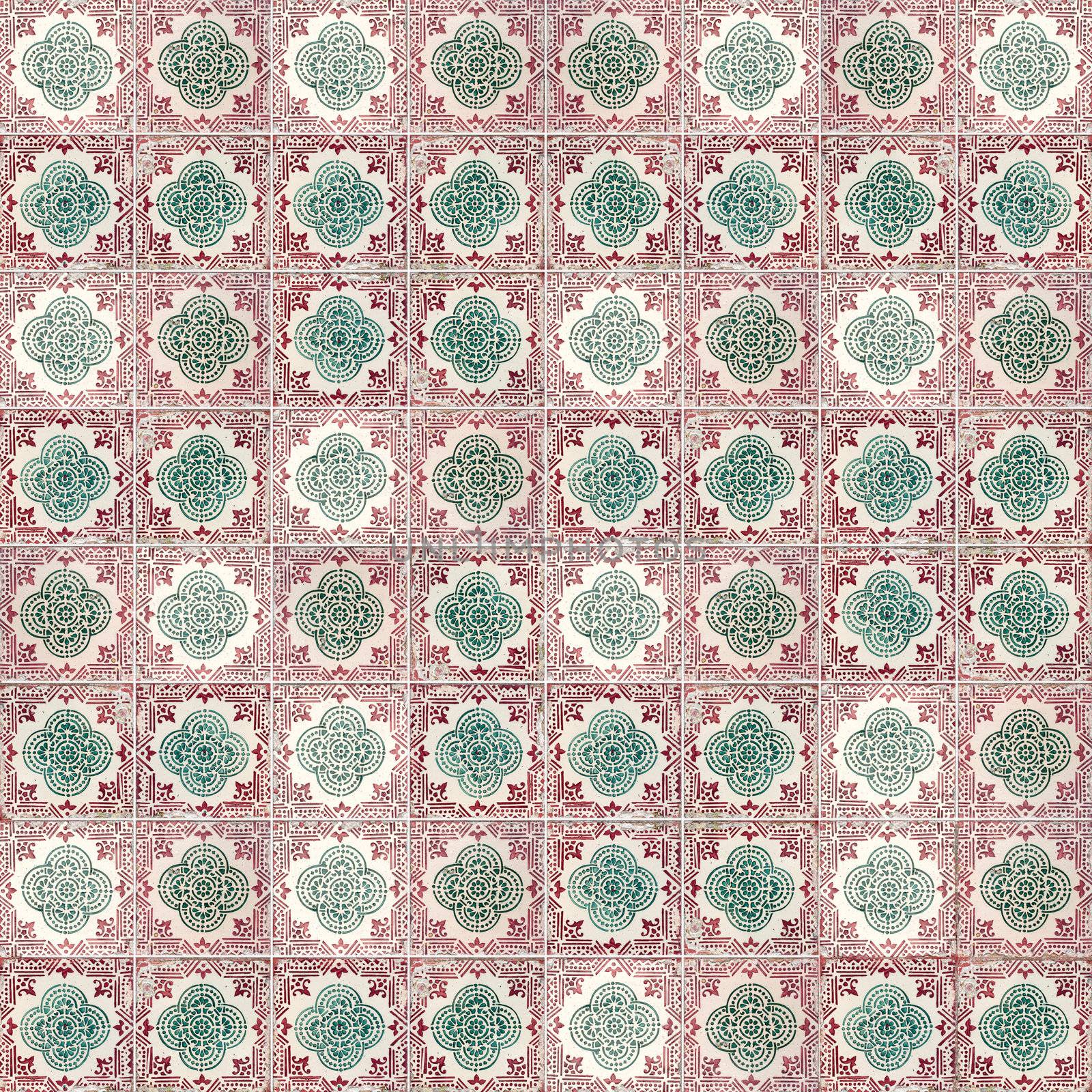 Seamless tile pattern of ancient ceramic tiles.