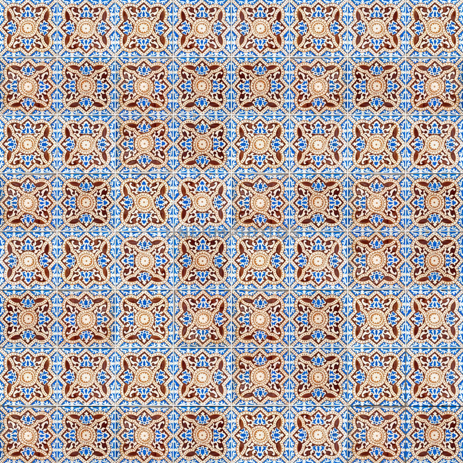 Seamless tile pattern of ancient ceramic tiles.