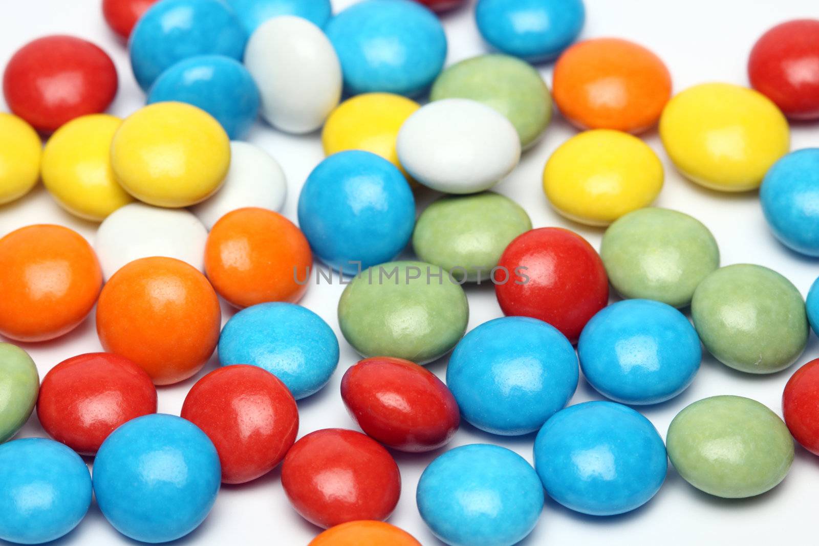 color candys over white background 