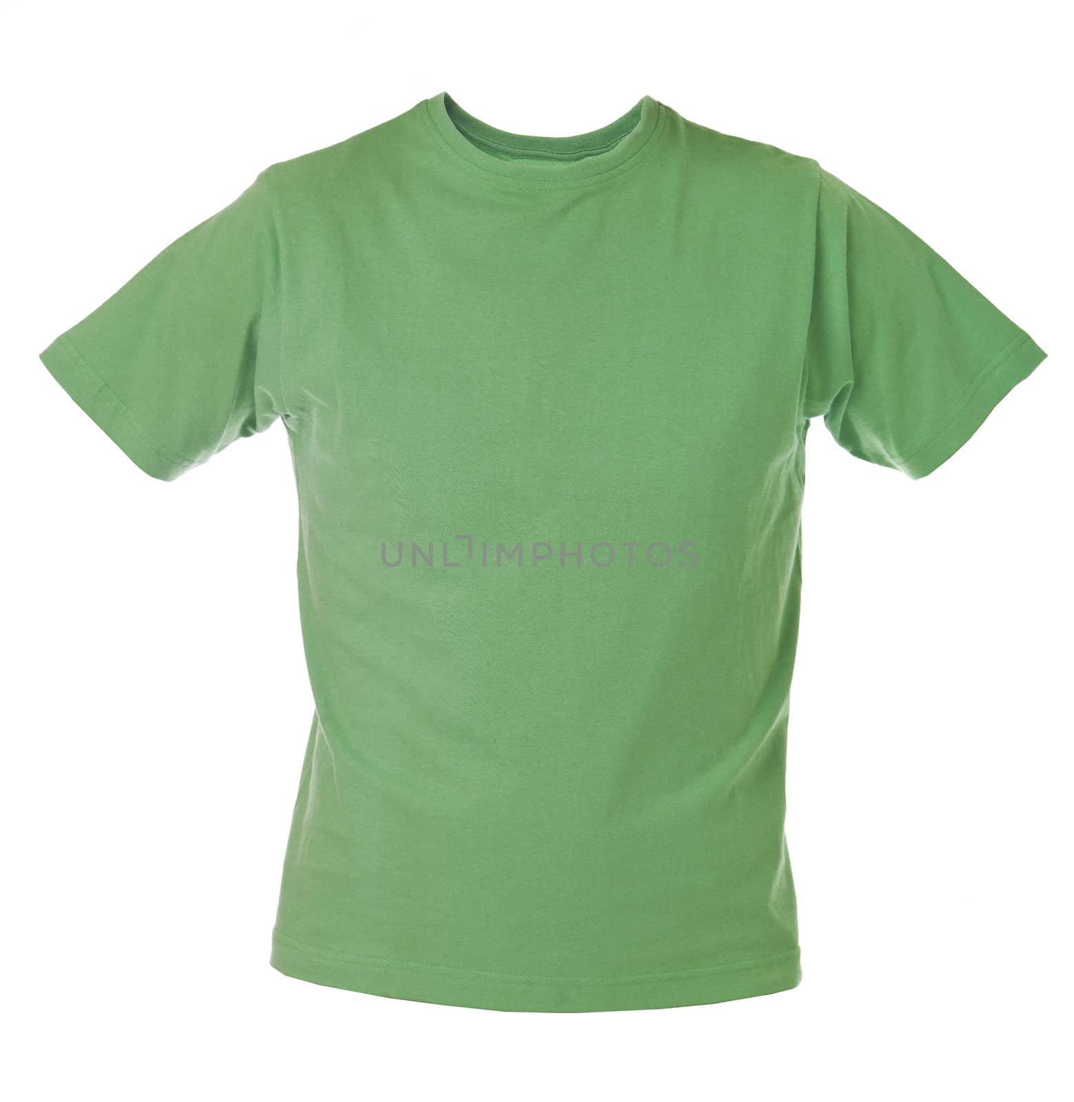 Green T-shirt isolated on white background