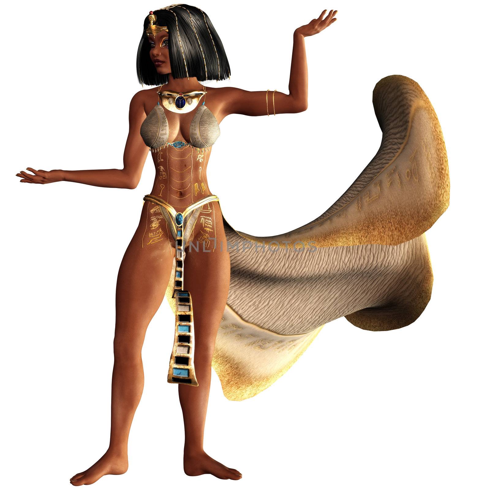 Cleopatra, the last female pharaoh - isolated on white