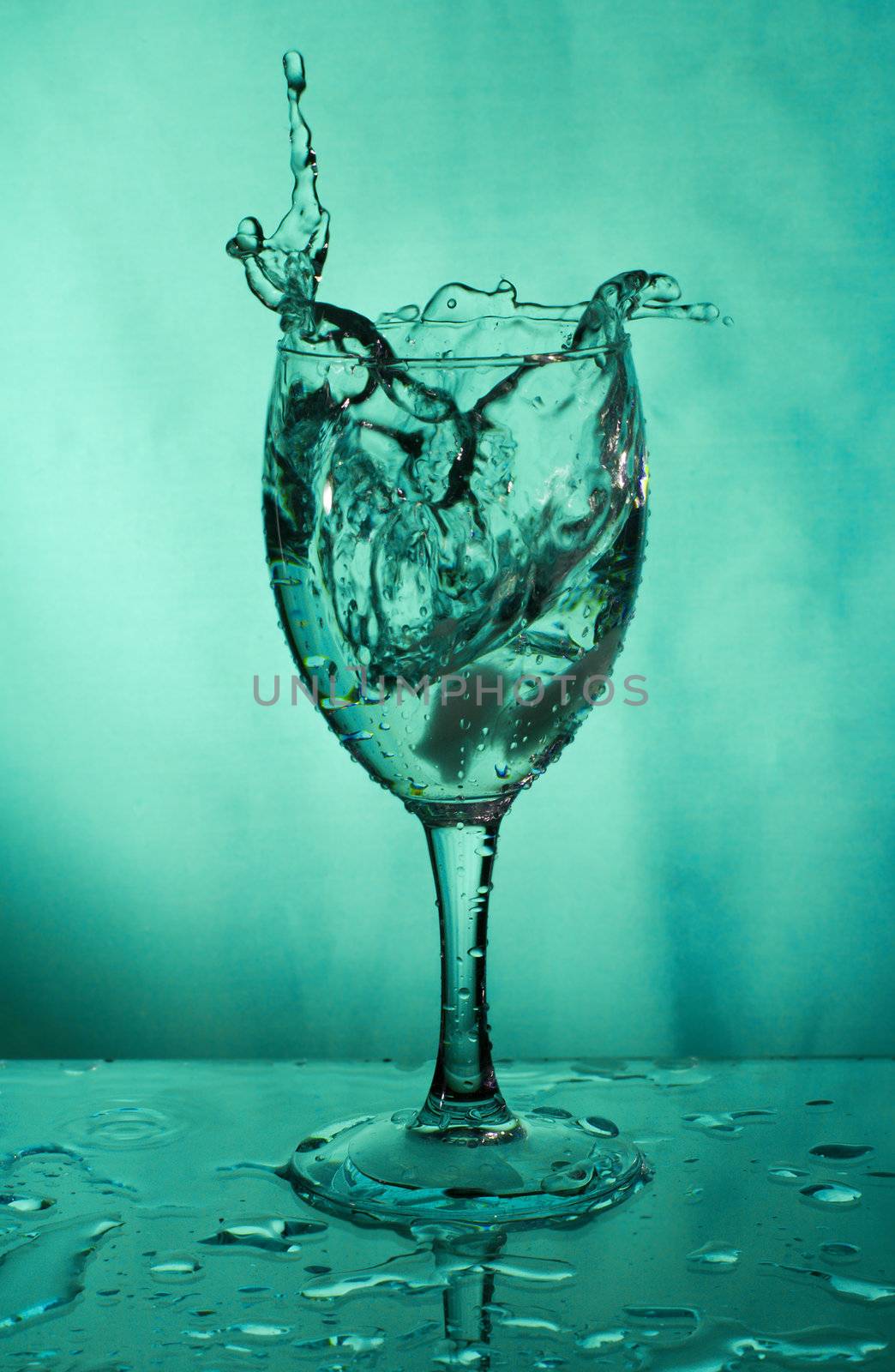 close-up glass with water splash