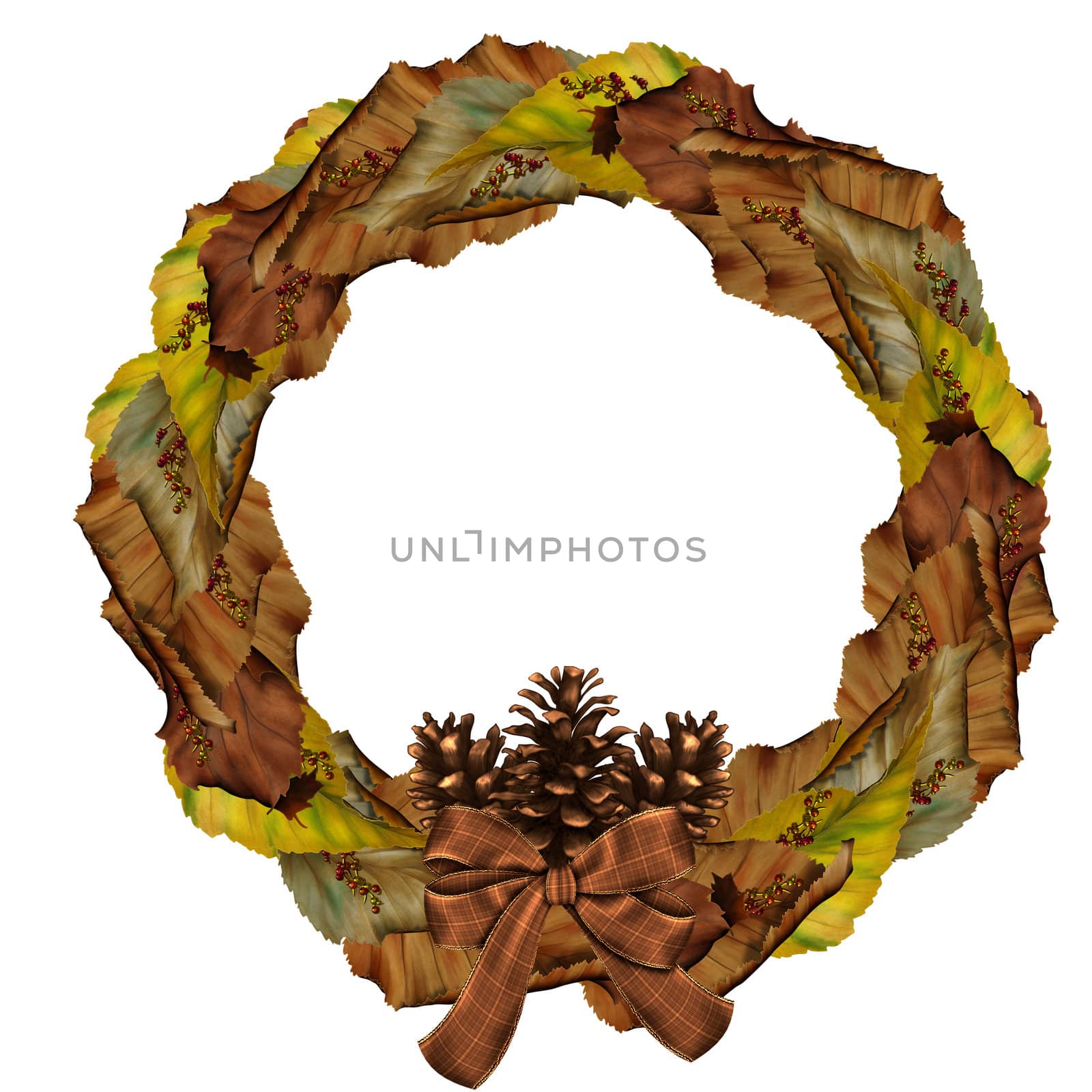 a wounderful Autumn Wreath - isolated on white