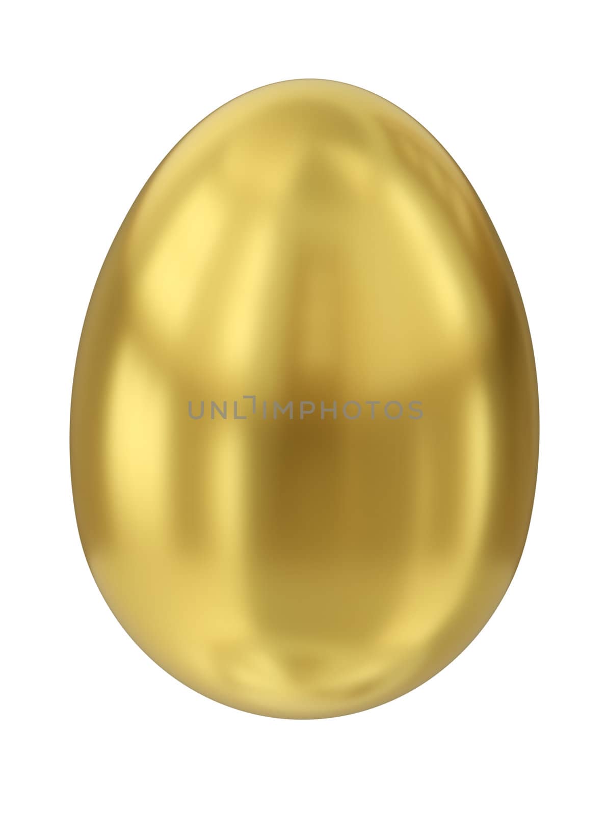 Gold egg isolated against a white background. 3D render.