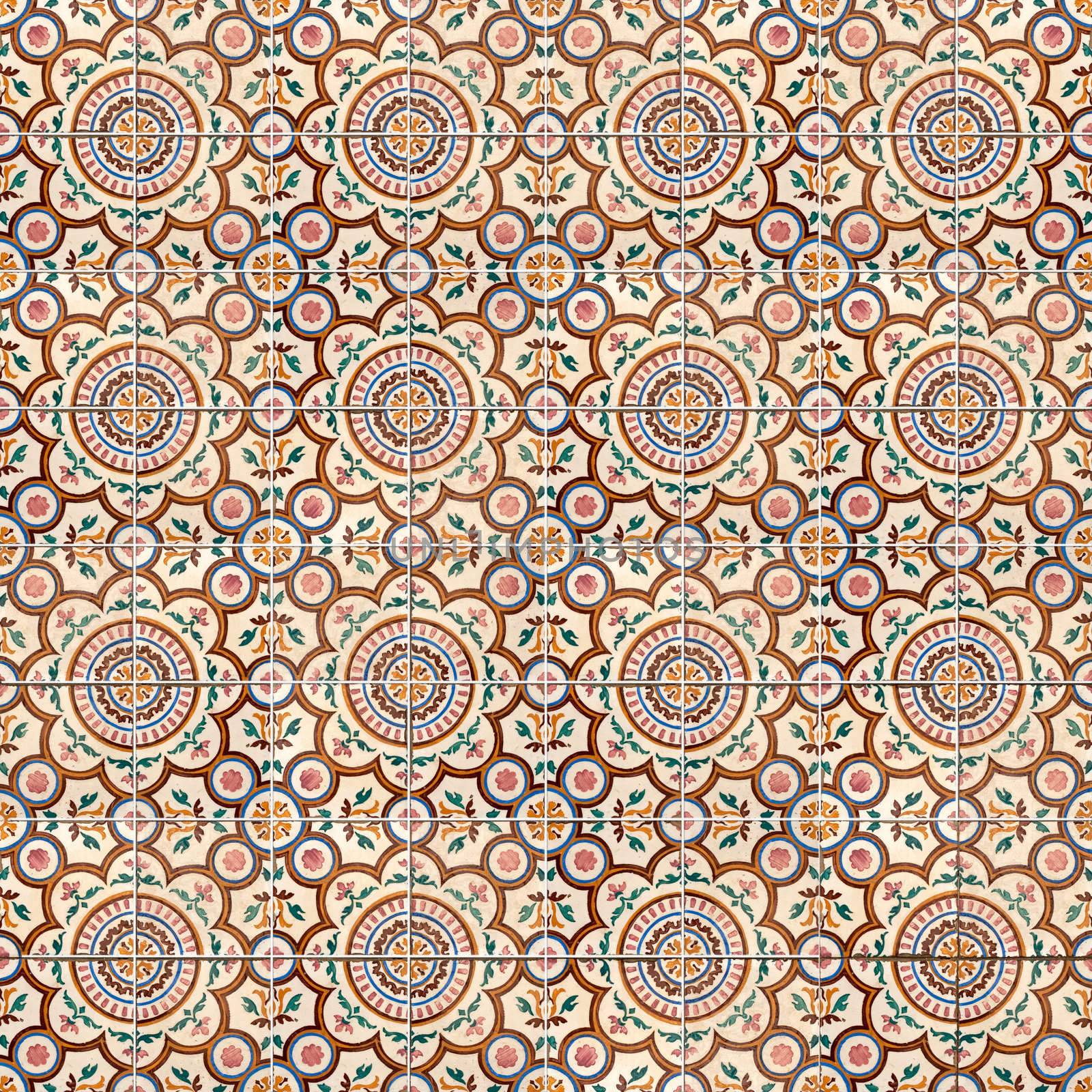 Seamless tile pattern of ancient ceramic tiles.