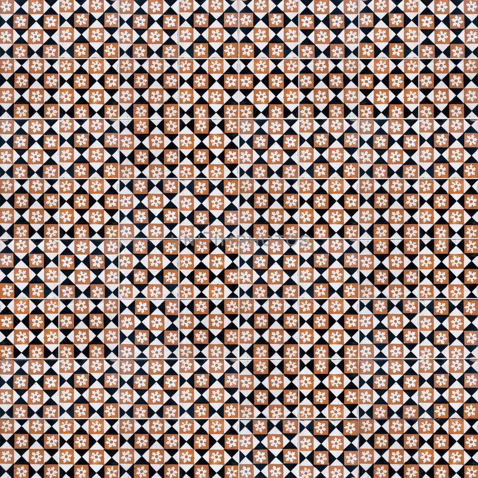 Seamless tile pattern of ancient ceramic tiles.