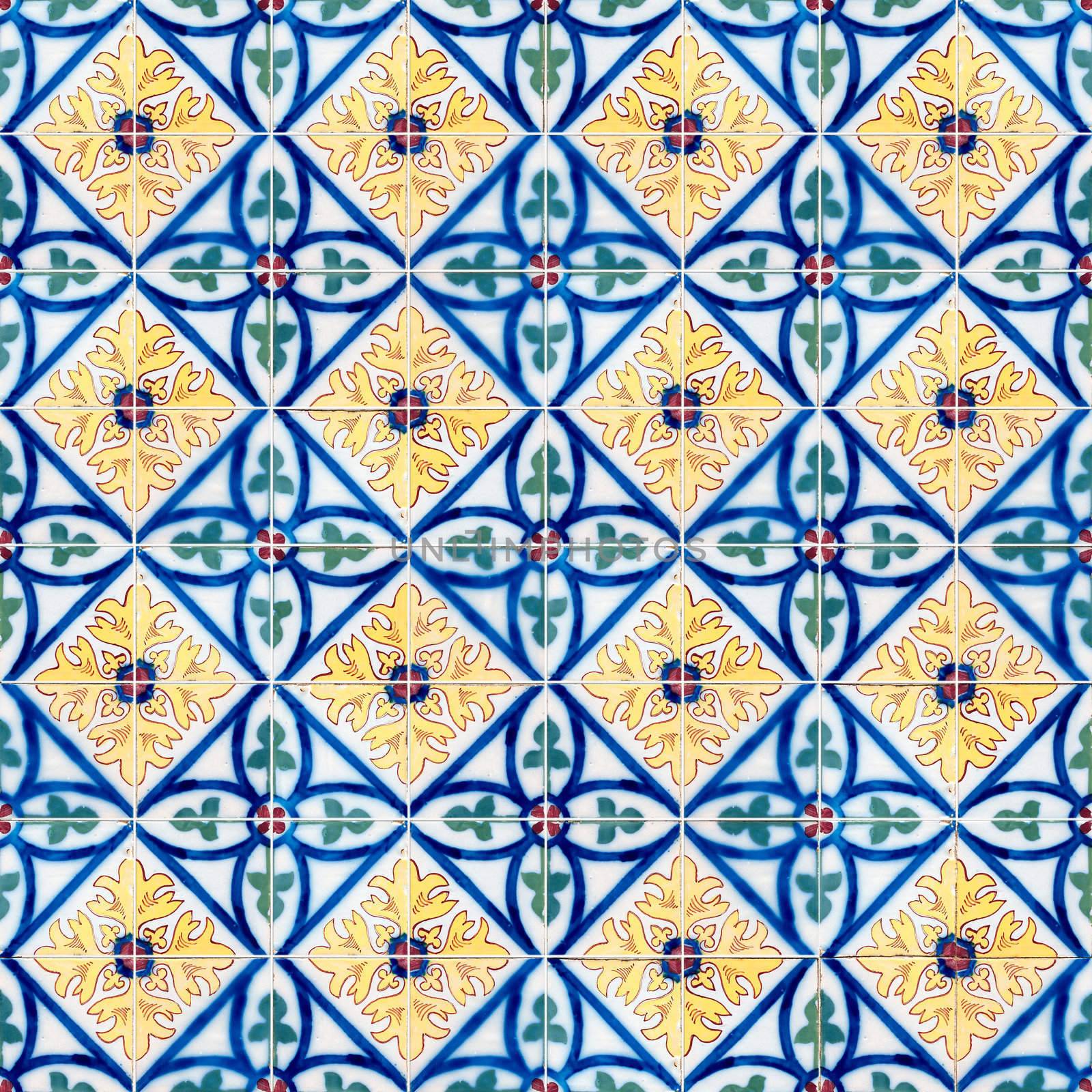 Seamless tile pattern of ancient ceramic tiles.