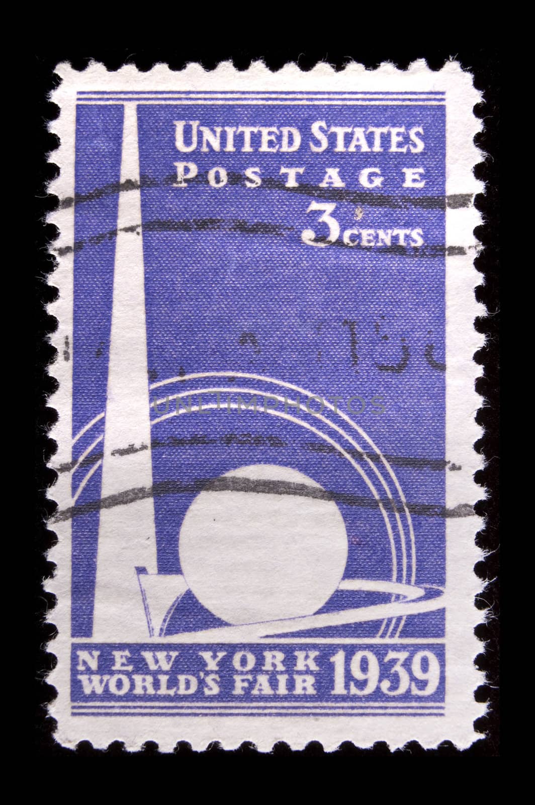 UNITED STATES - CIRCA 1939: depicting building, inscripted "New York World's Fair 1939", color purple, face value 3 cents, circa 1939