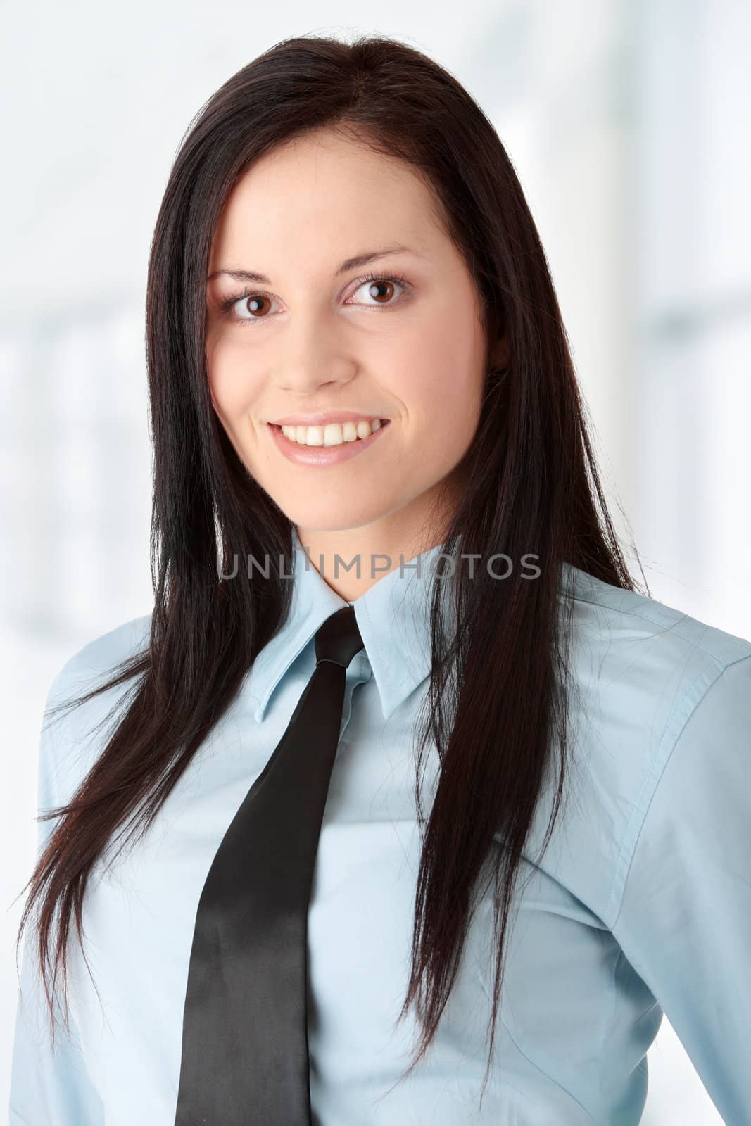 Young worker woman, isoalted on white background
