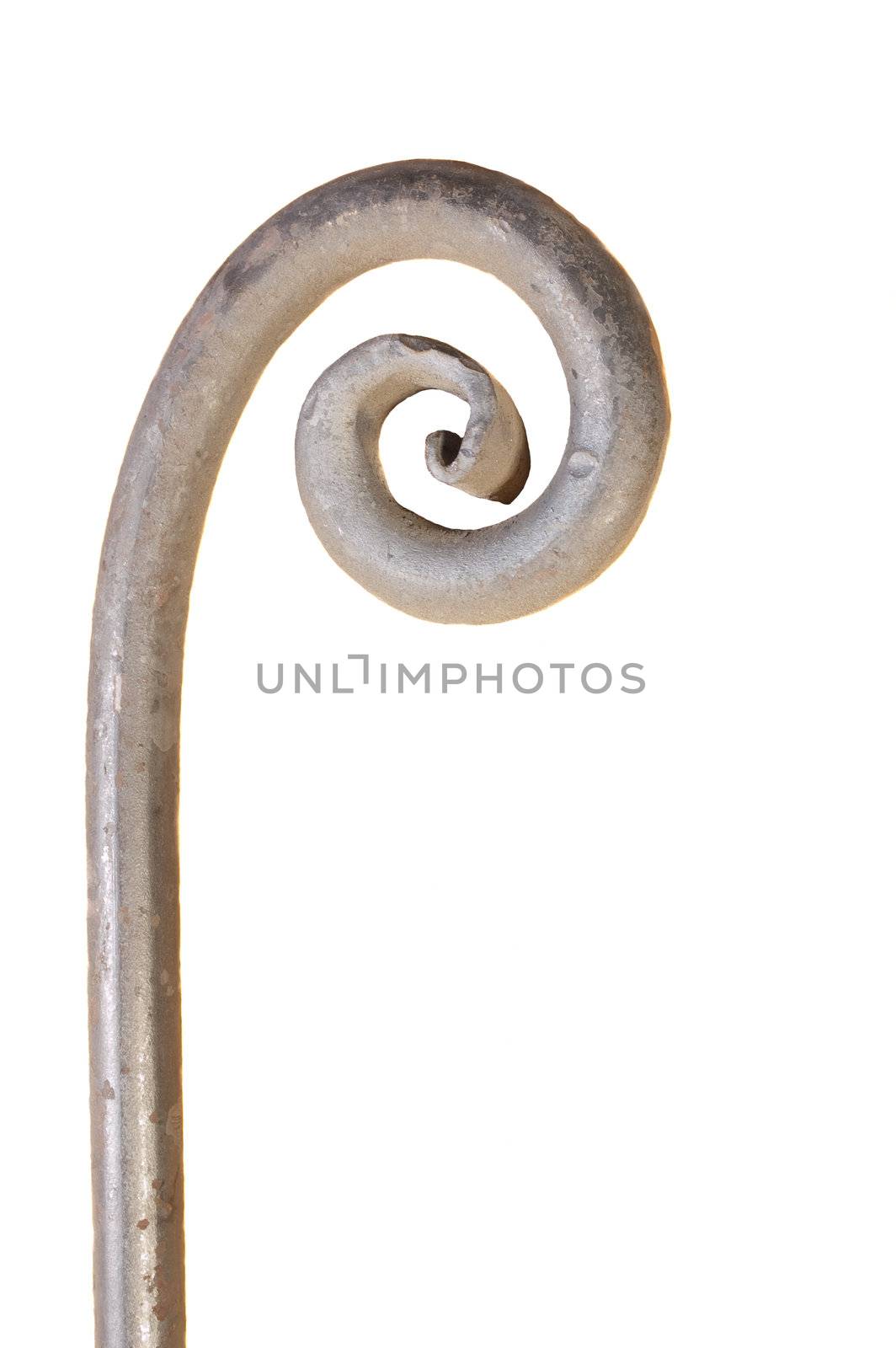 decorative wrought iron scroll over white