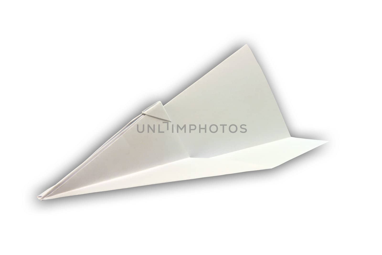 paper airplane figure isolated on white background with clipping path