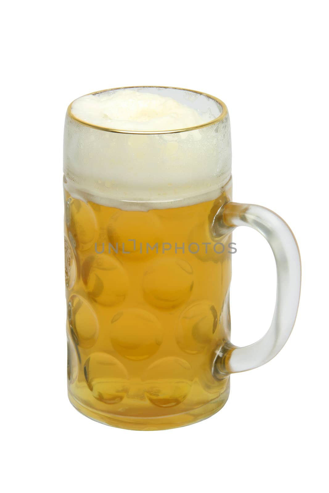 classic bavarian beer mug isolated on white background with clipping path