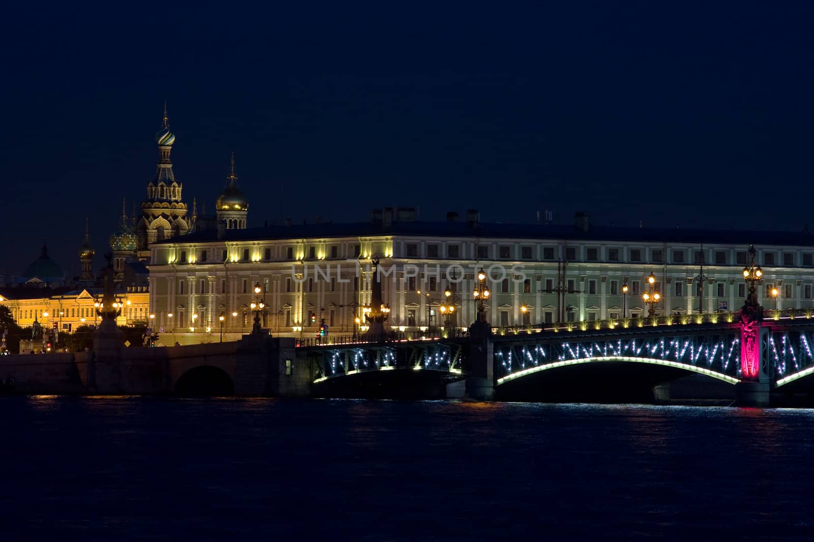 Night bridge in Saint Petersburg by snaka