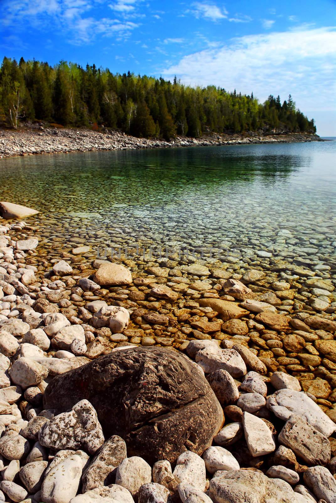 Clear waters of Georgian Bay at Bruce peninsula Ontario Canada