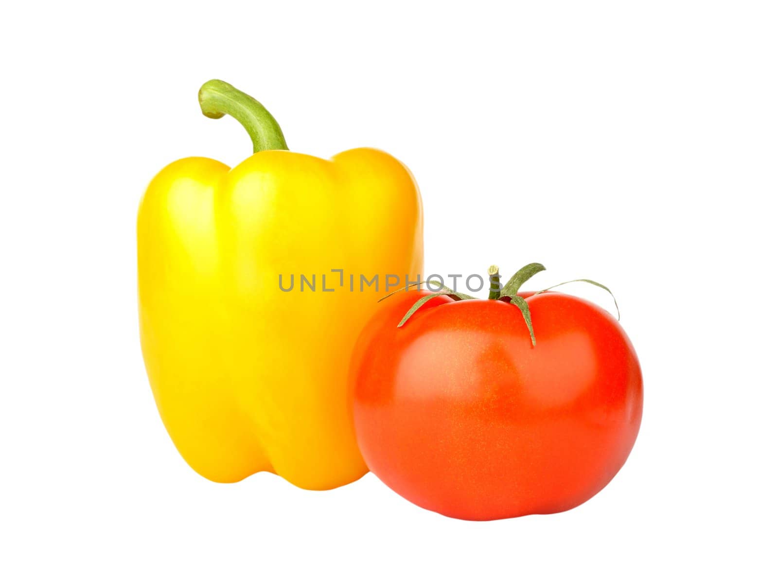 vegetables on white