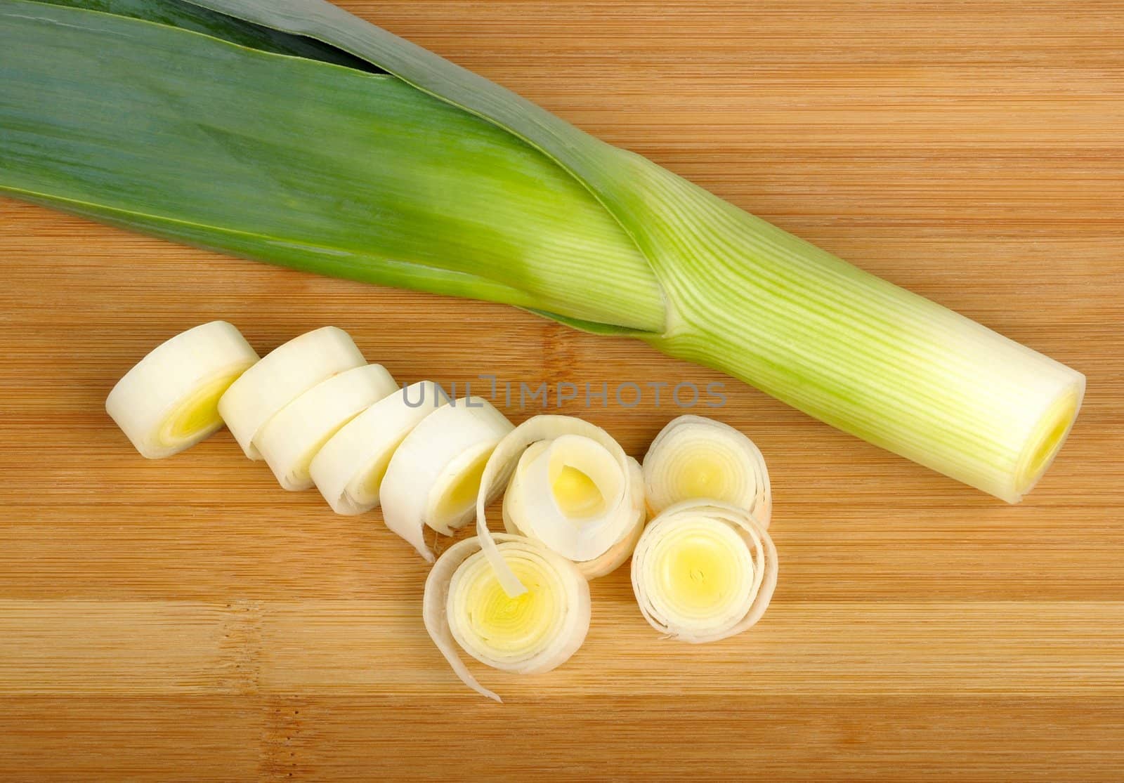 sliced ​​leeks