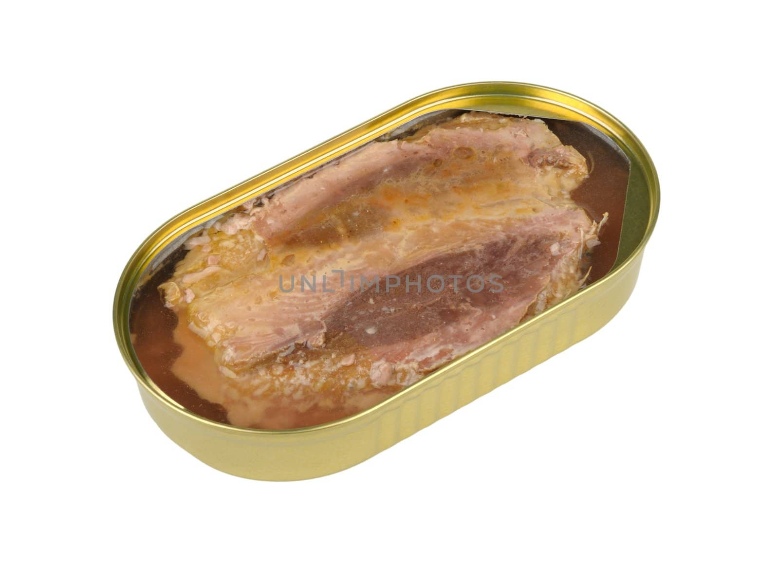 canned tuna isolated on a white background