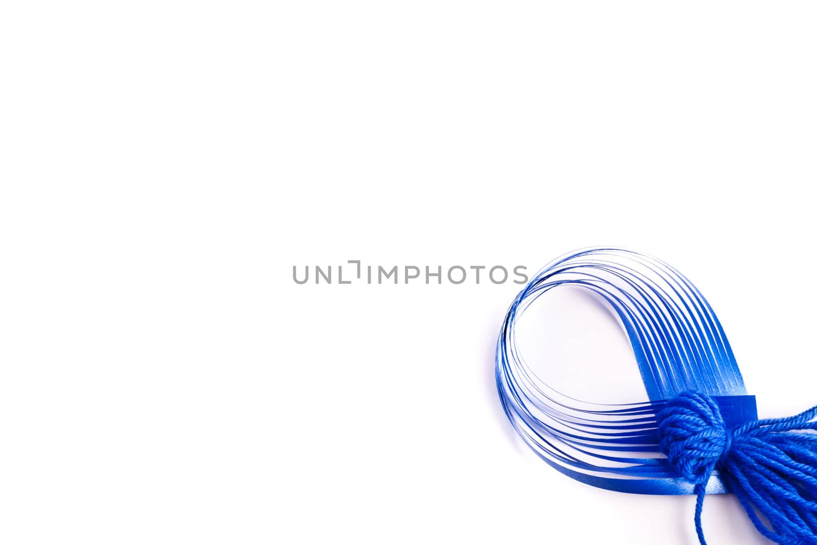 Bow on white background with copy space