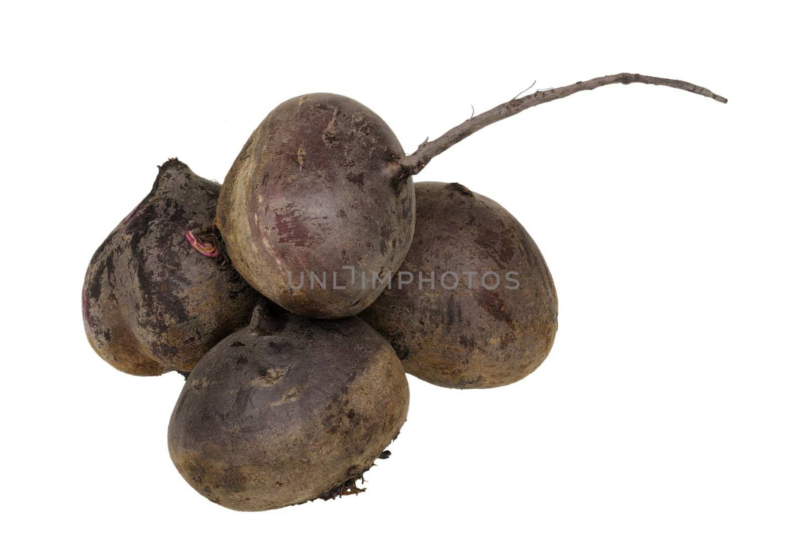 piles of beets is isolated on a white background