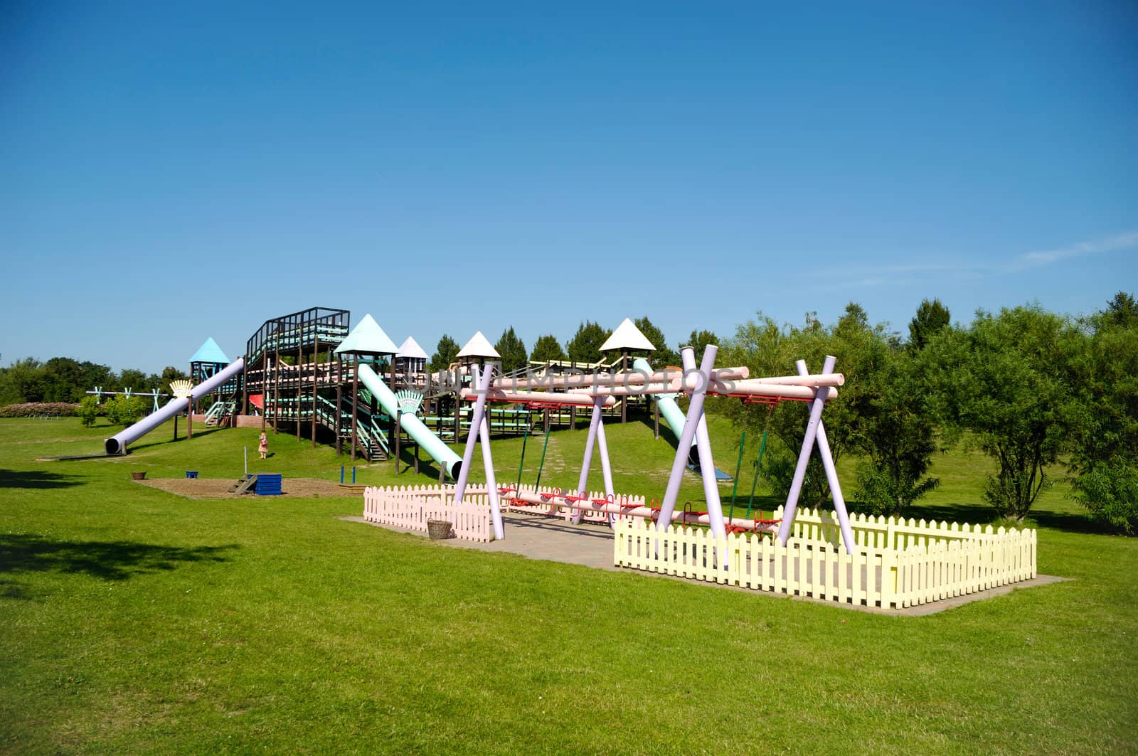 Very big playground at summer time.