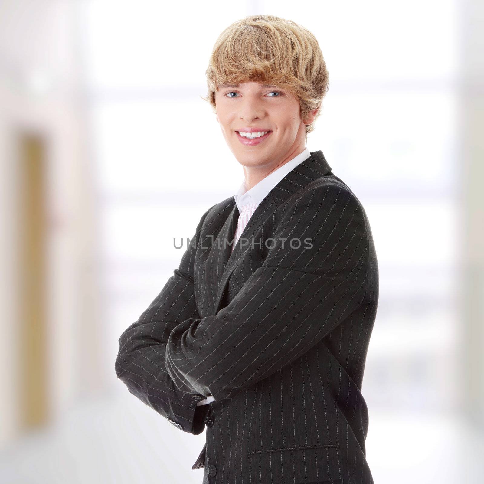 Portrait of happy businessman